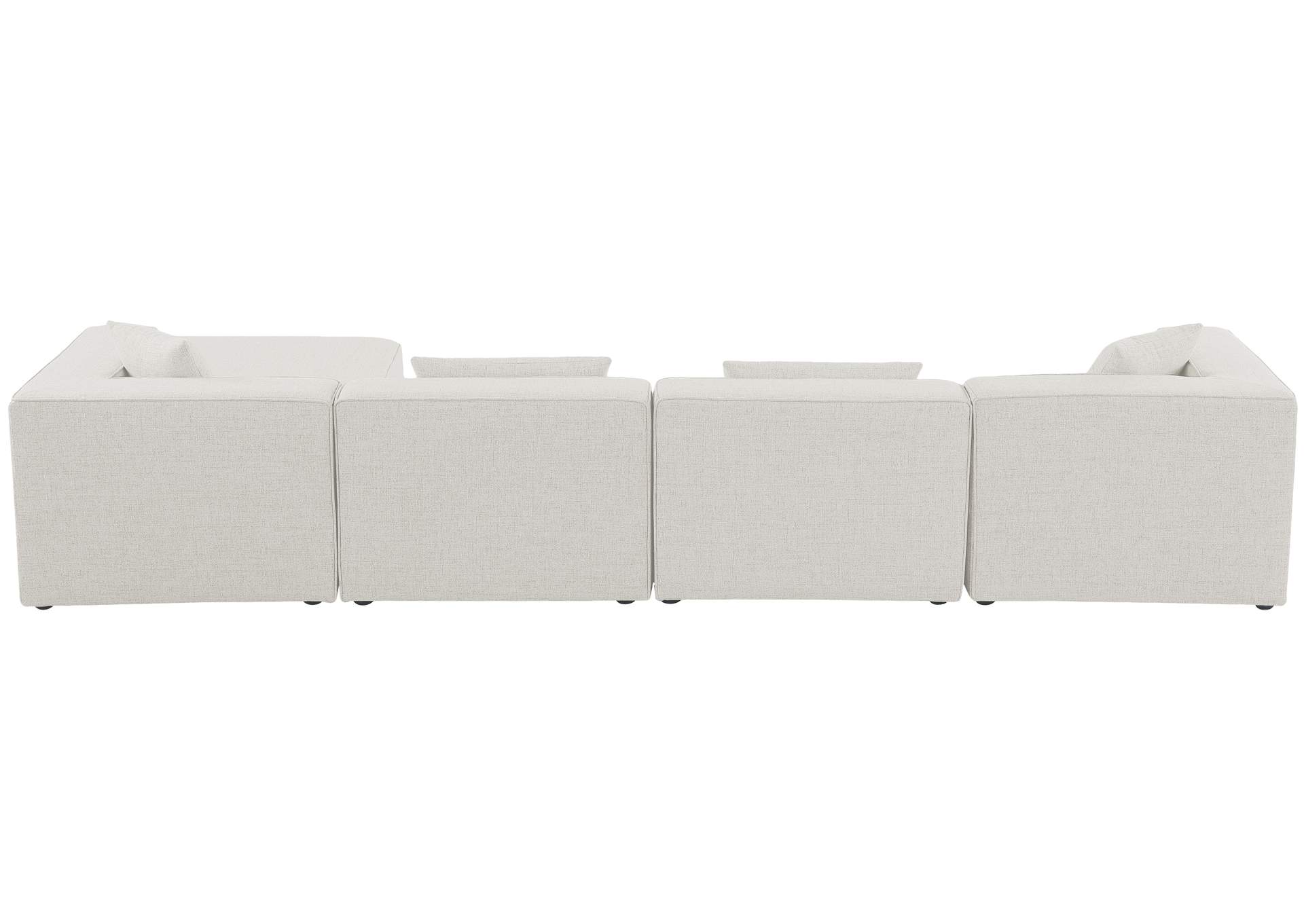 Cube Cream Durable Linen Textured Modular Sectional,Meridian Furniture