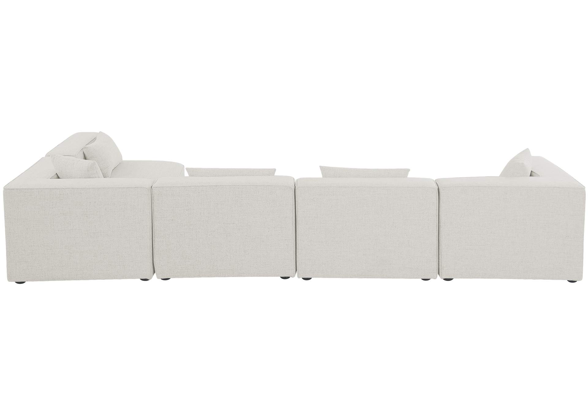 Cube Cream Durable Linen Textured Modular Sectional,Meridian Furniture