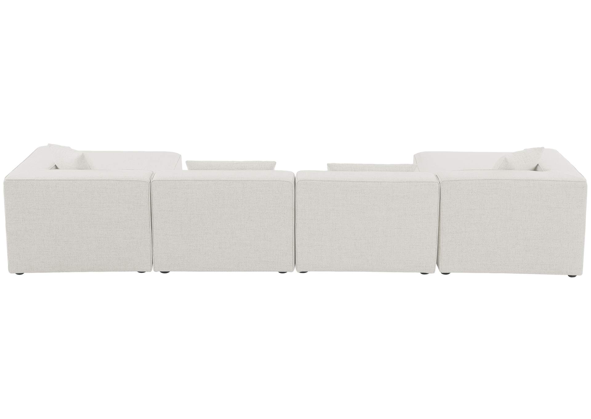 Cube Cream Durable Linen Textured Modular Sectional,Meridian Furniture