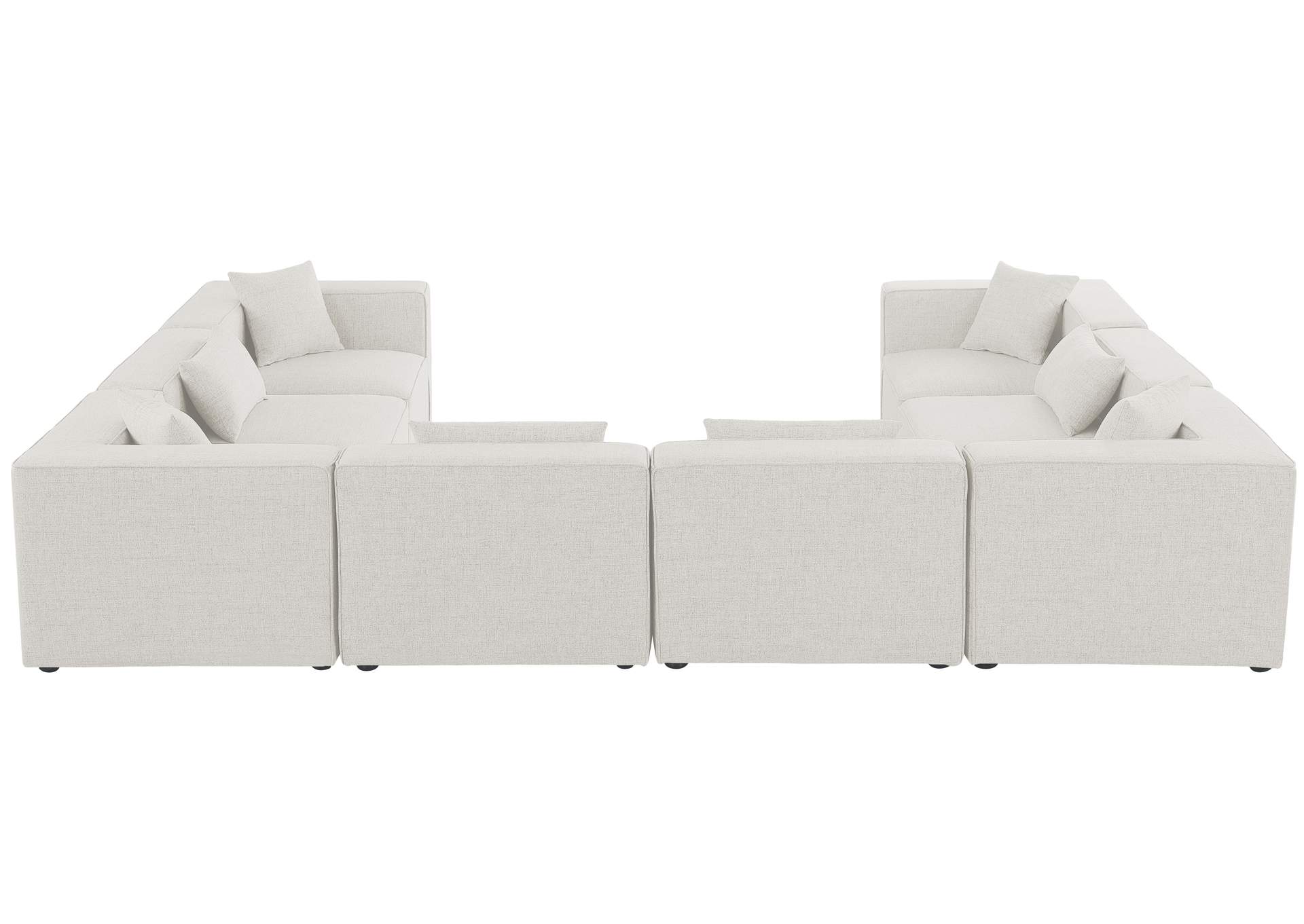 Cube Cream Durable Linen Textured Modular Sectional,Meridian Furniture