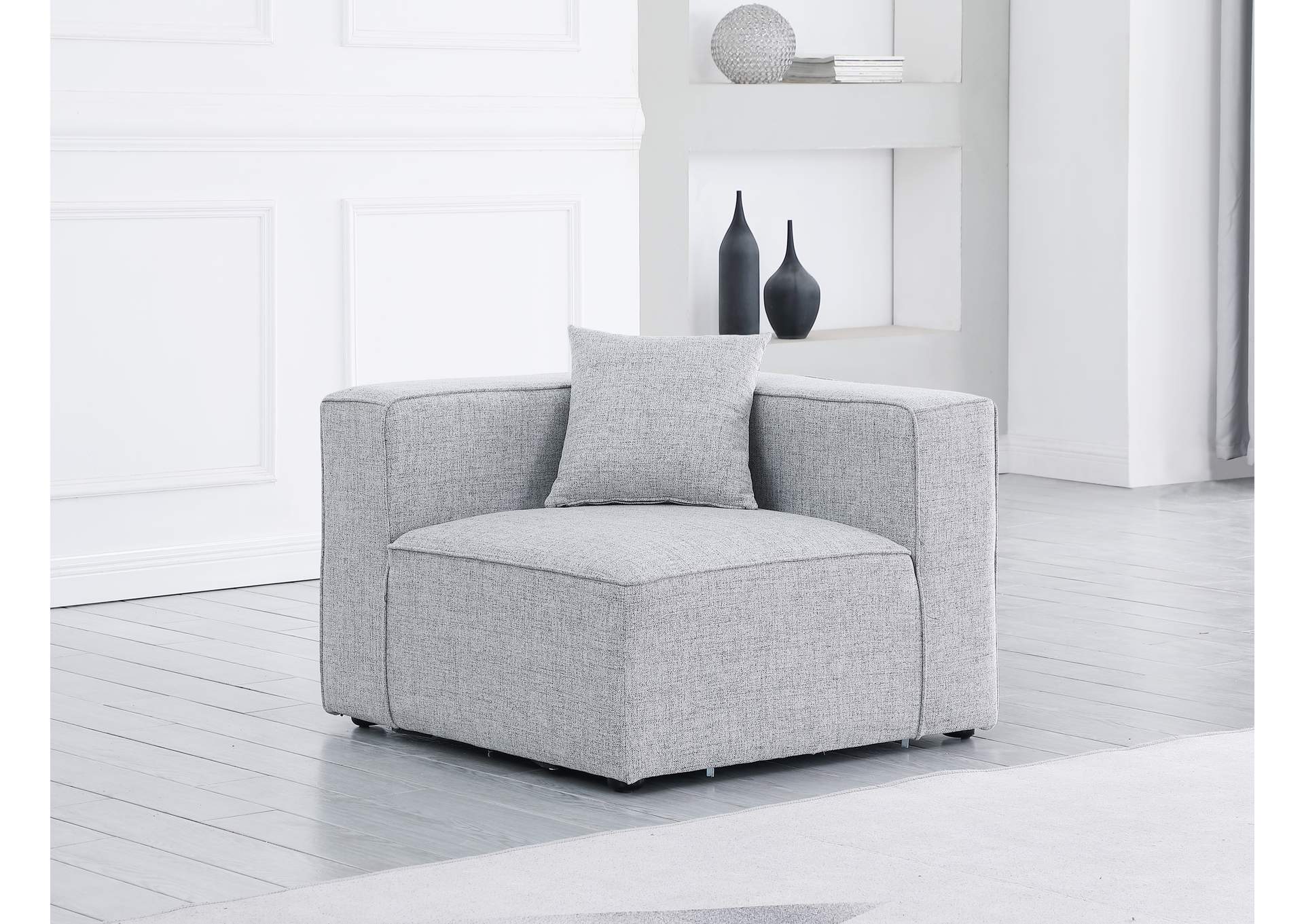 Cube Grey Durable Linen Corner,Meridian Furniture