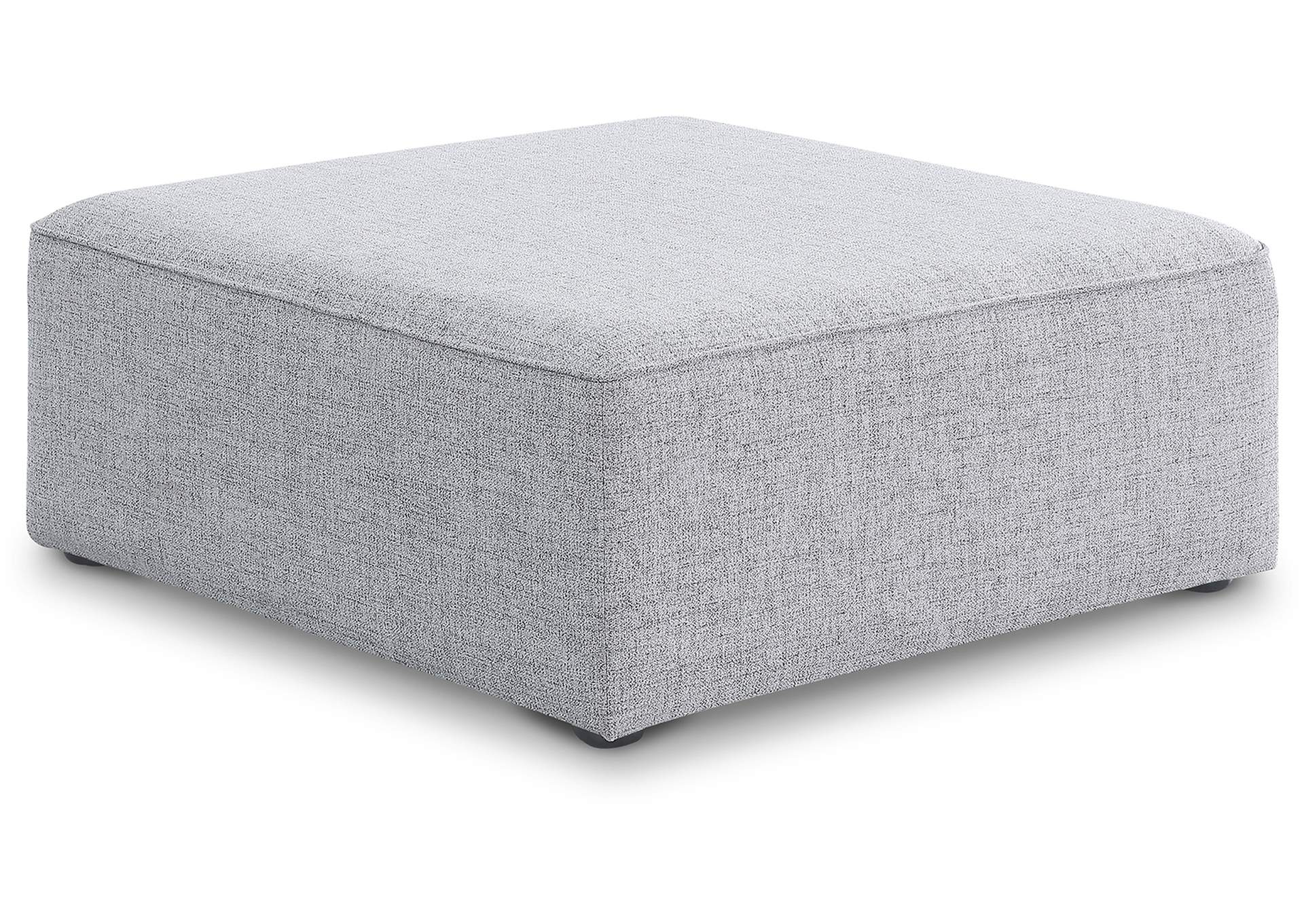 Cube Grey Durable Linen Textured Ottoman,Meridian Furniture