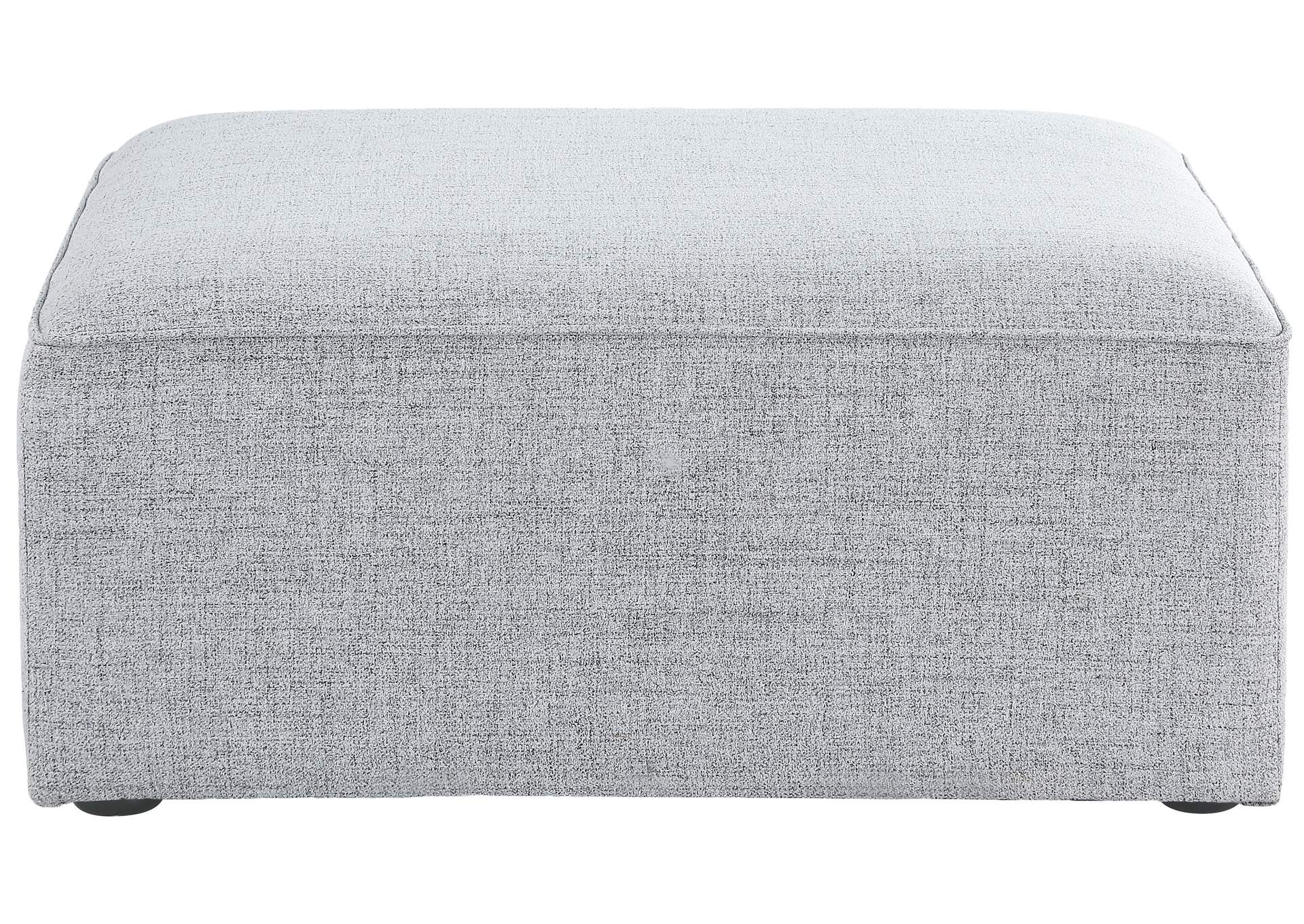 Cube Grey Durable Linen Textured Ottoman,Meridian Furniture