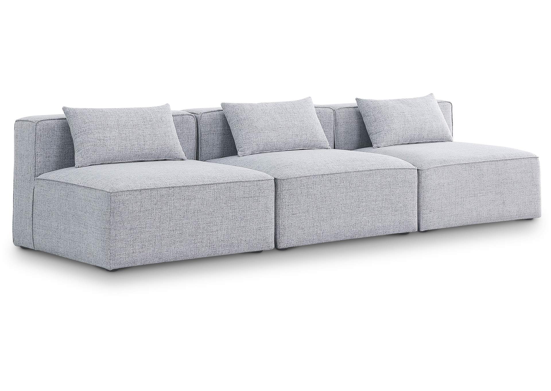 Cube Grey Durable Linen Textured Modular Sofa,Meridian Furniture