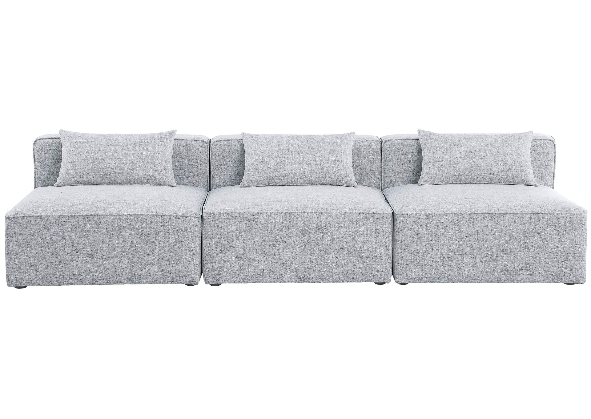 Cube Grey Durable Linen Textured Modular Sofa,Meridian Furniture