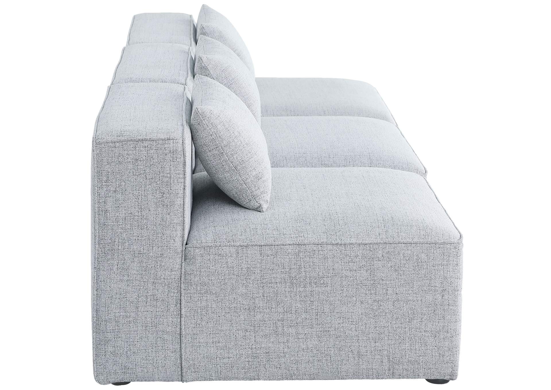 Cube Grey Durable Linen Textured Modular Sofa,Meridian Furniture