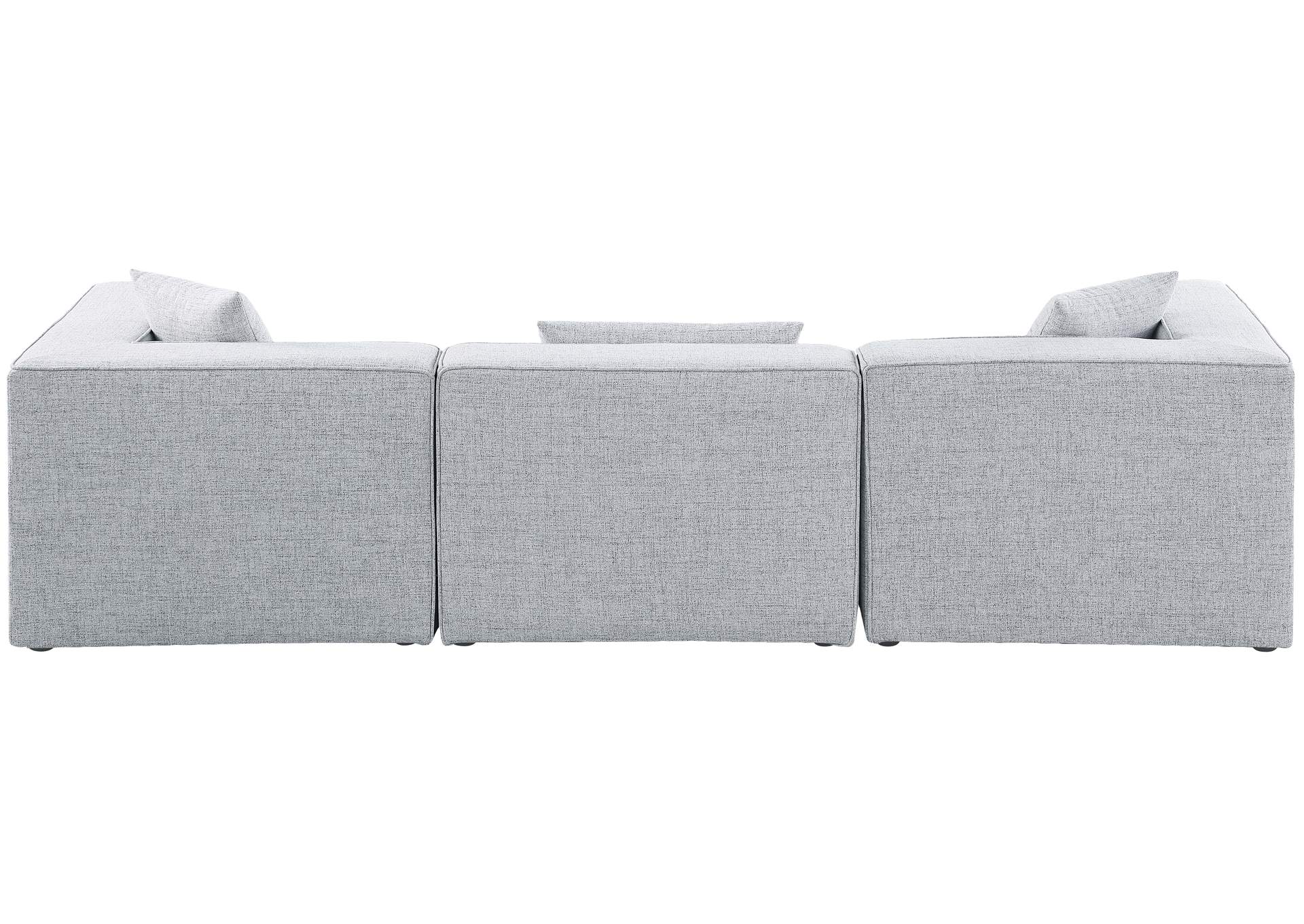 Cube Grey Durable Linen Textured Modular Sofa,Meridian Furniture