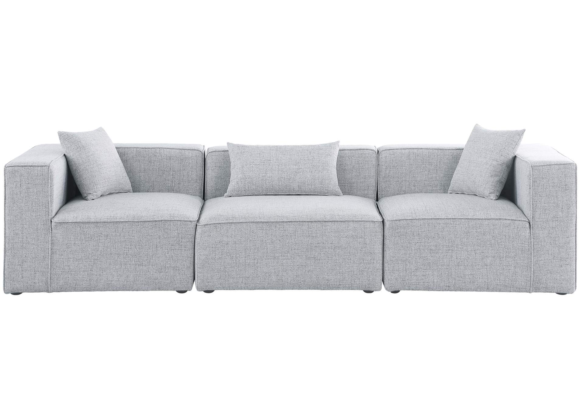 Cube Grey Durable Linen Textured Modular Sofa,Meridian Furniture