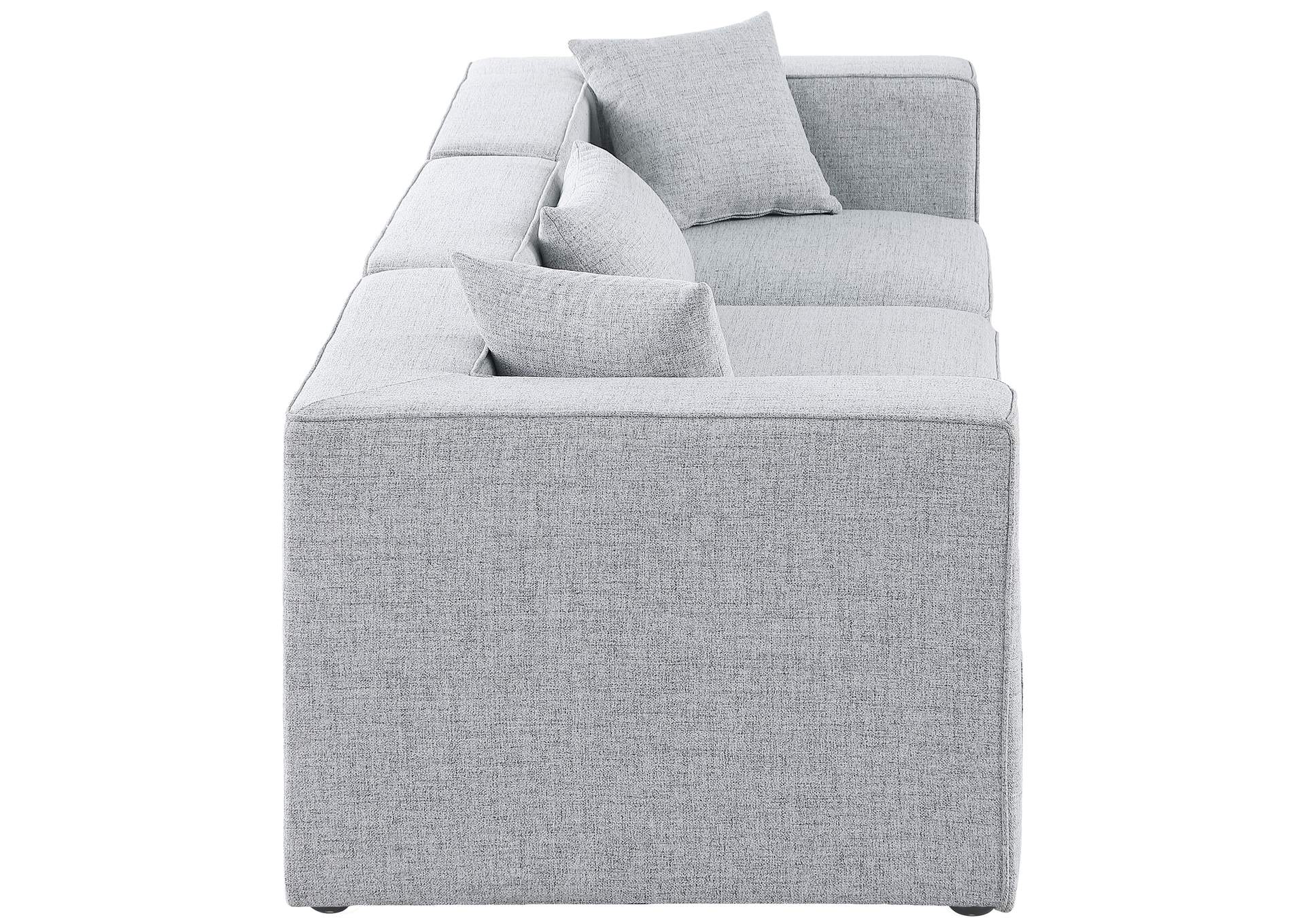 Cube Grey Durable Linen Textured Modular Sofa,Meridian Furniture