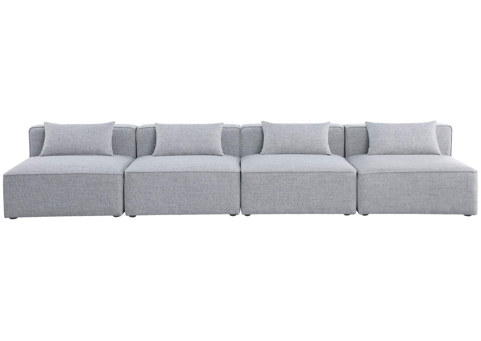 Cube Grey Durable Linen Textured Modular Sofa,Meridian Furniture