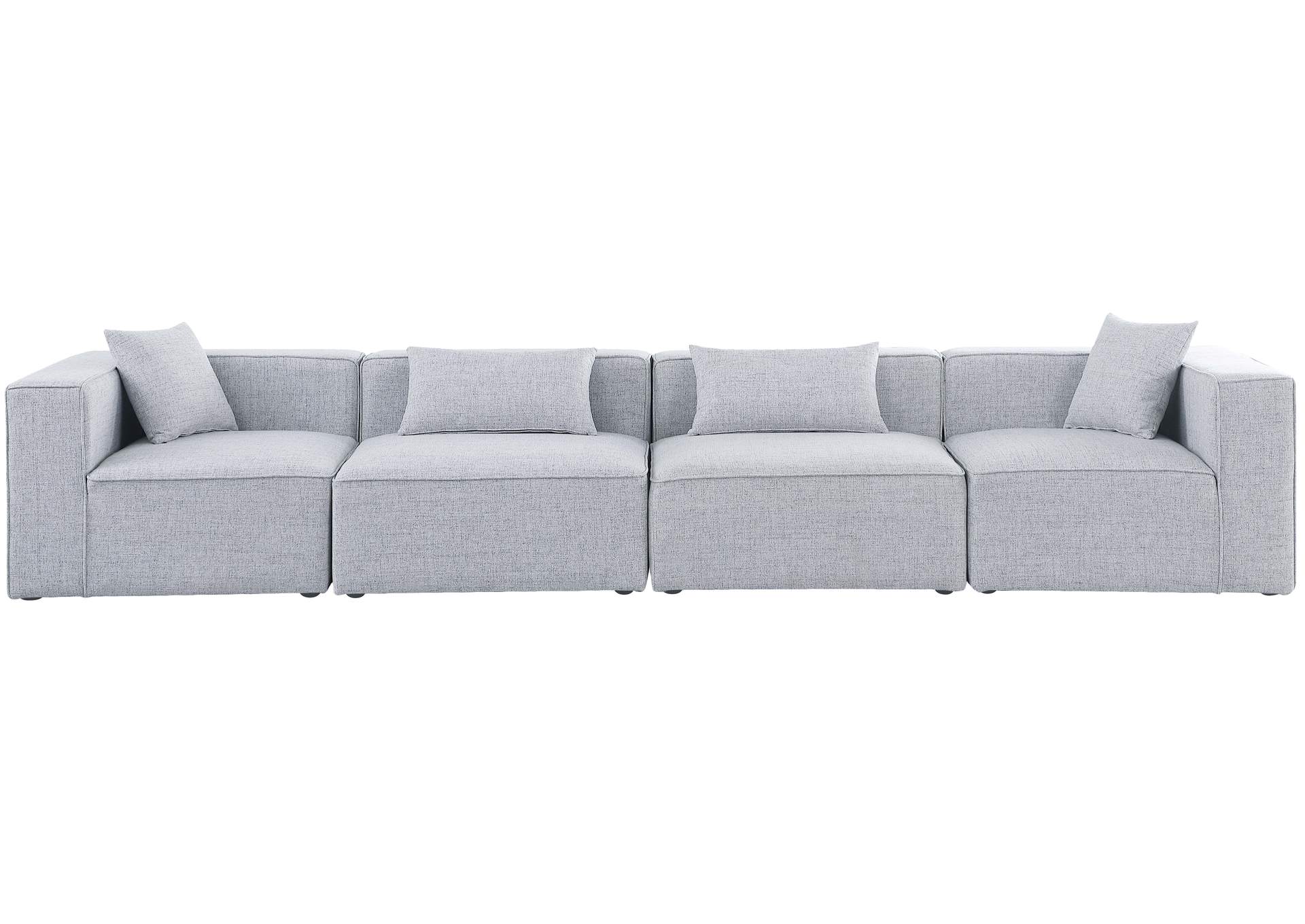 Cube Grey Durable Linen Textured Modular Sofa,Meridian Furniture