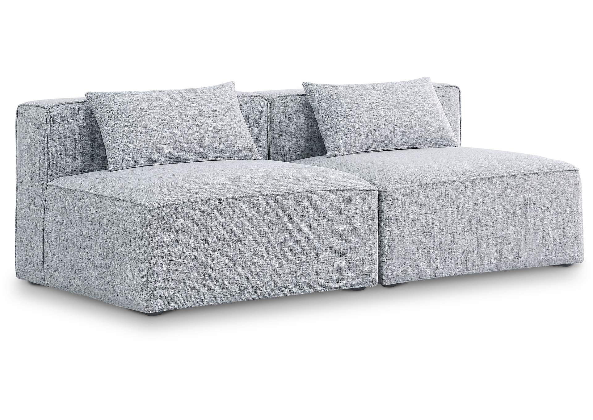 Cube Grey Durable Linen Textured Modular Sofa,Meridian Furniture