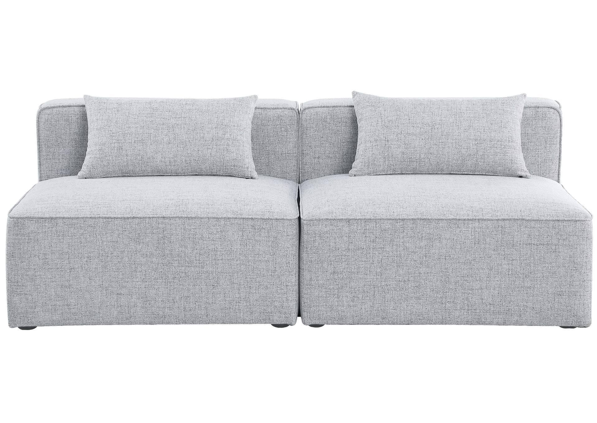 Cube Grey Durable Linen Textured Modular Sofa,Meridian Furniture