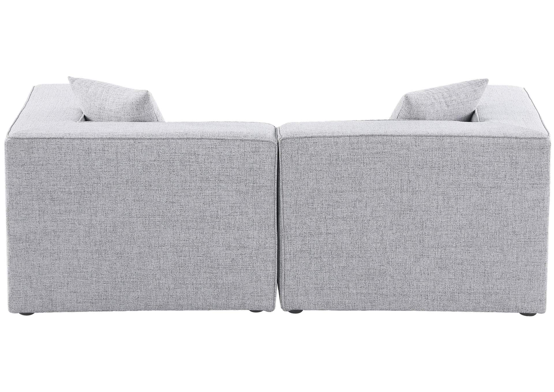 Cube Grey Durable Linen Textured Modular Sofa,Meridian Furniture