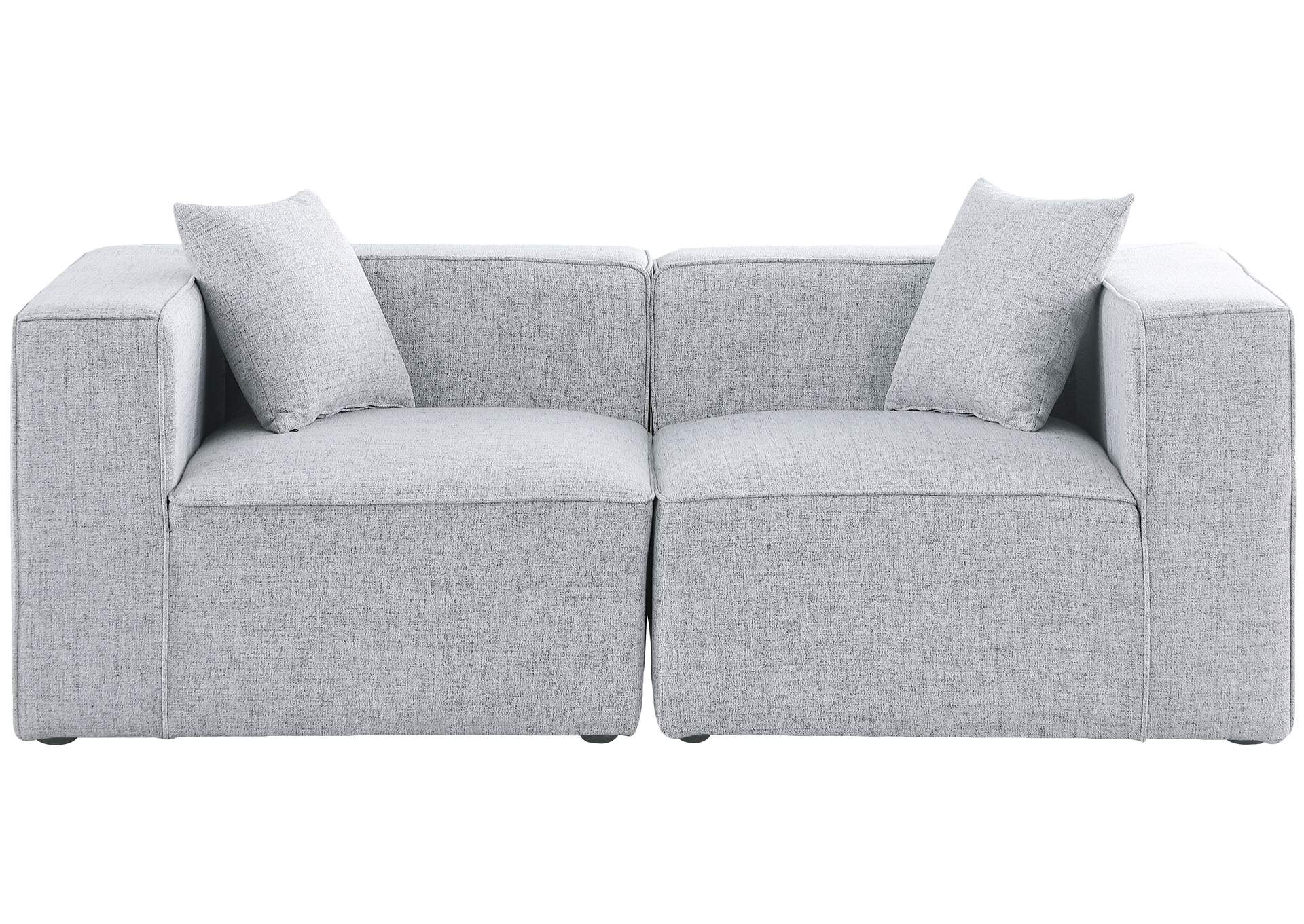 Cube Grey Durable Linen Textured Modular Sofa,Meridian Furniture