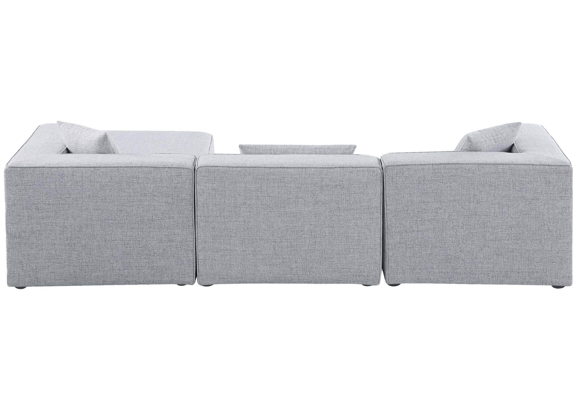 Cube Grey Durable Linen Textured Modular Sectional,Meridian Furniture