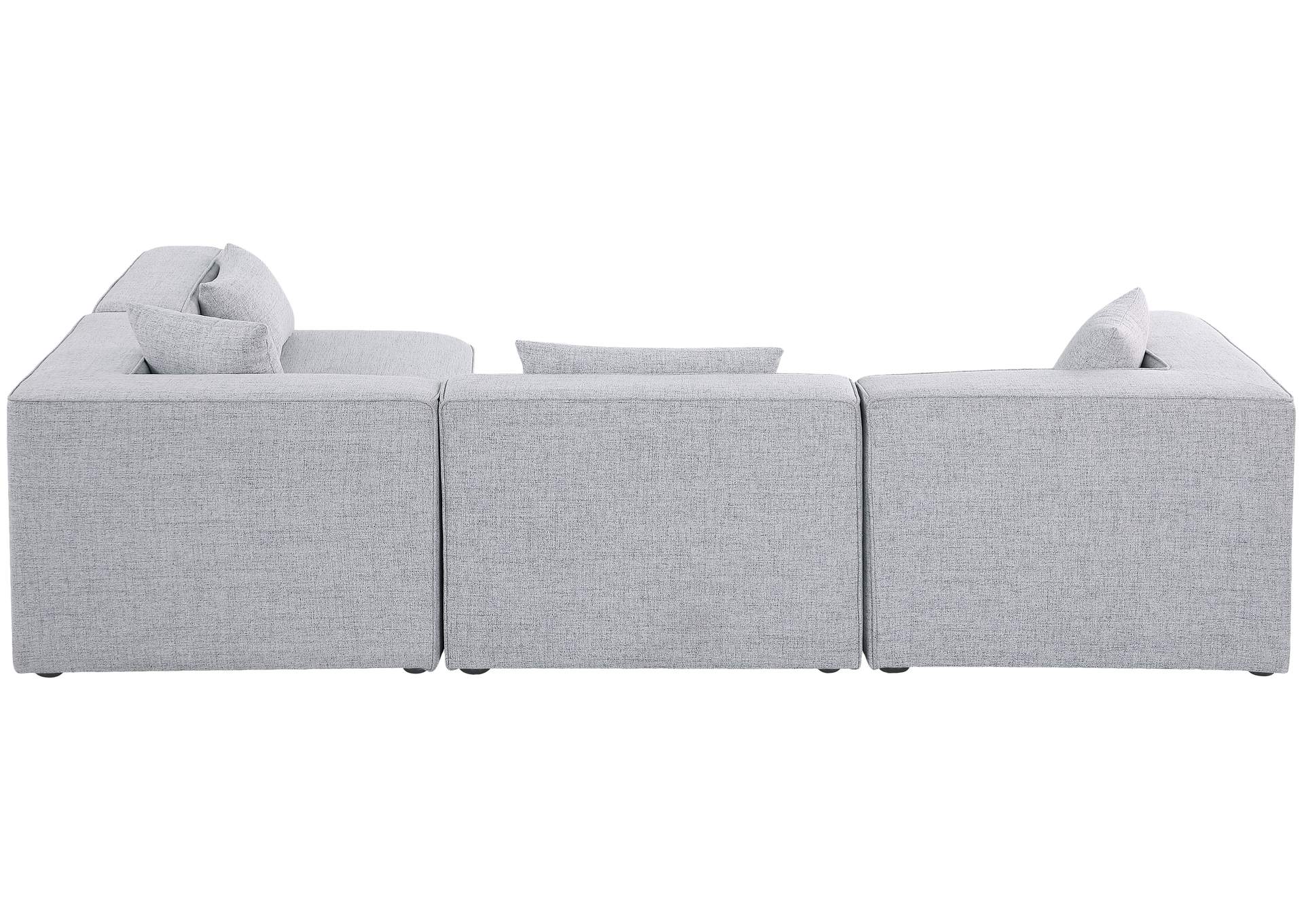 Cube Grey Durable Linen Textured Modular Sectional,Meridian Furniture