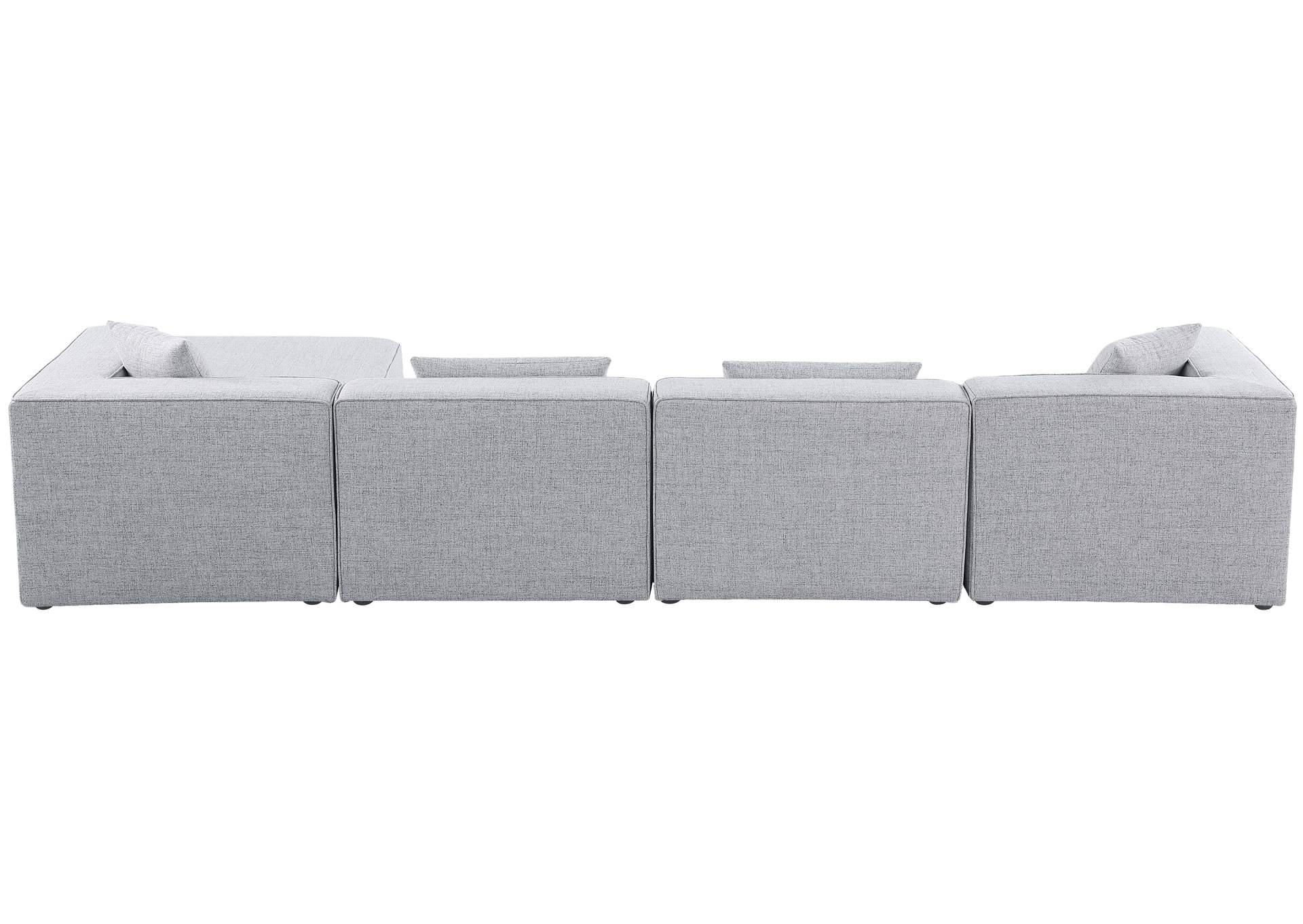 Cube Grey Durable Linen Textured Modular Sectional,Meridian Furniture