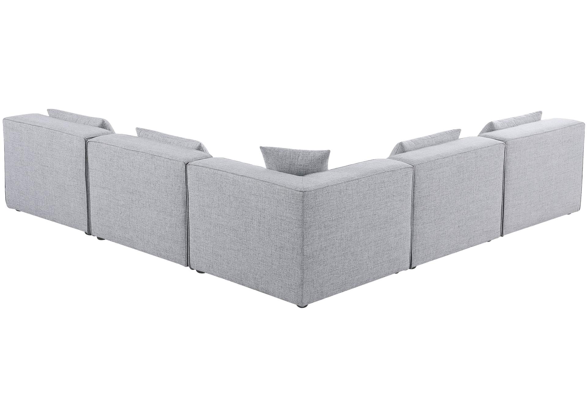 Cube Grey Durable Linen Textured Modular Sectional,Meridian Furniture