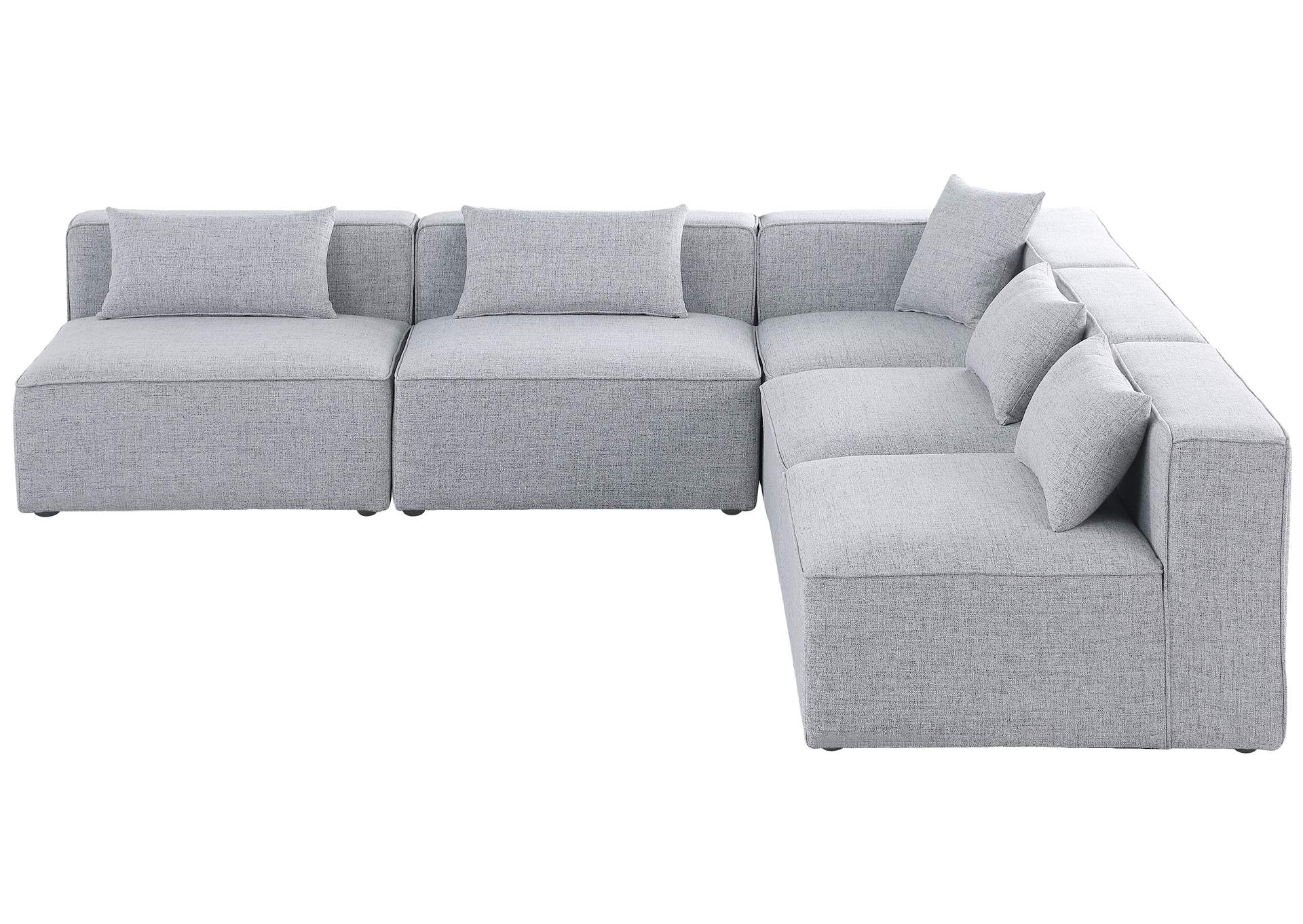 Cube Grey Durable Linen Textured Modular Sectional,Meridian Furniture