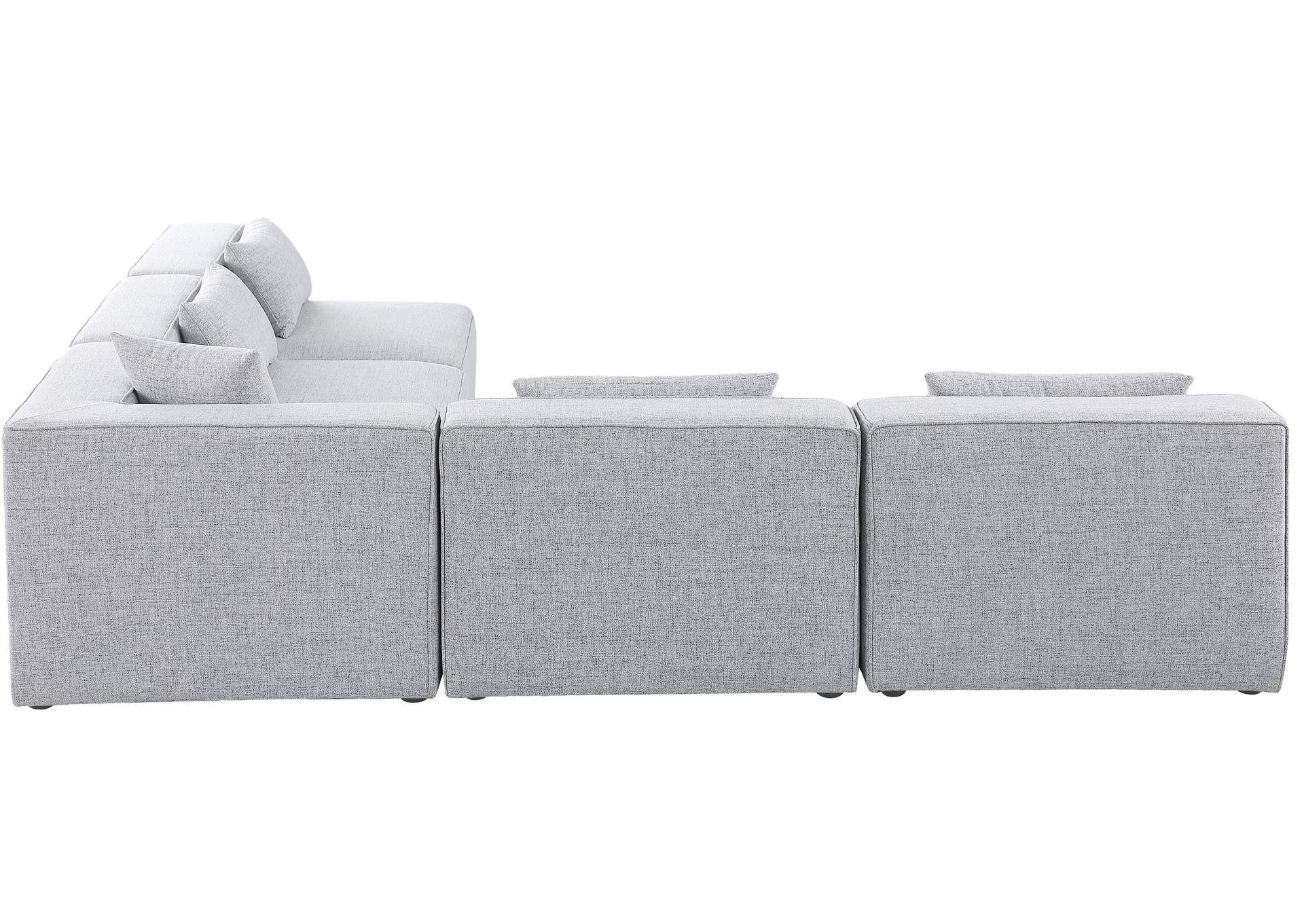 Cube Grey Durable Linen Textured Modular Sectional,Meridian Furniture