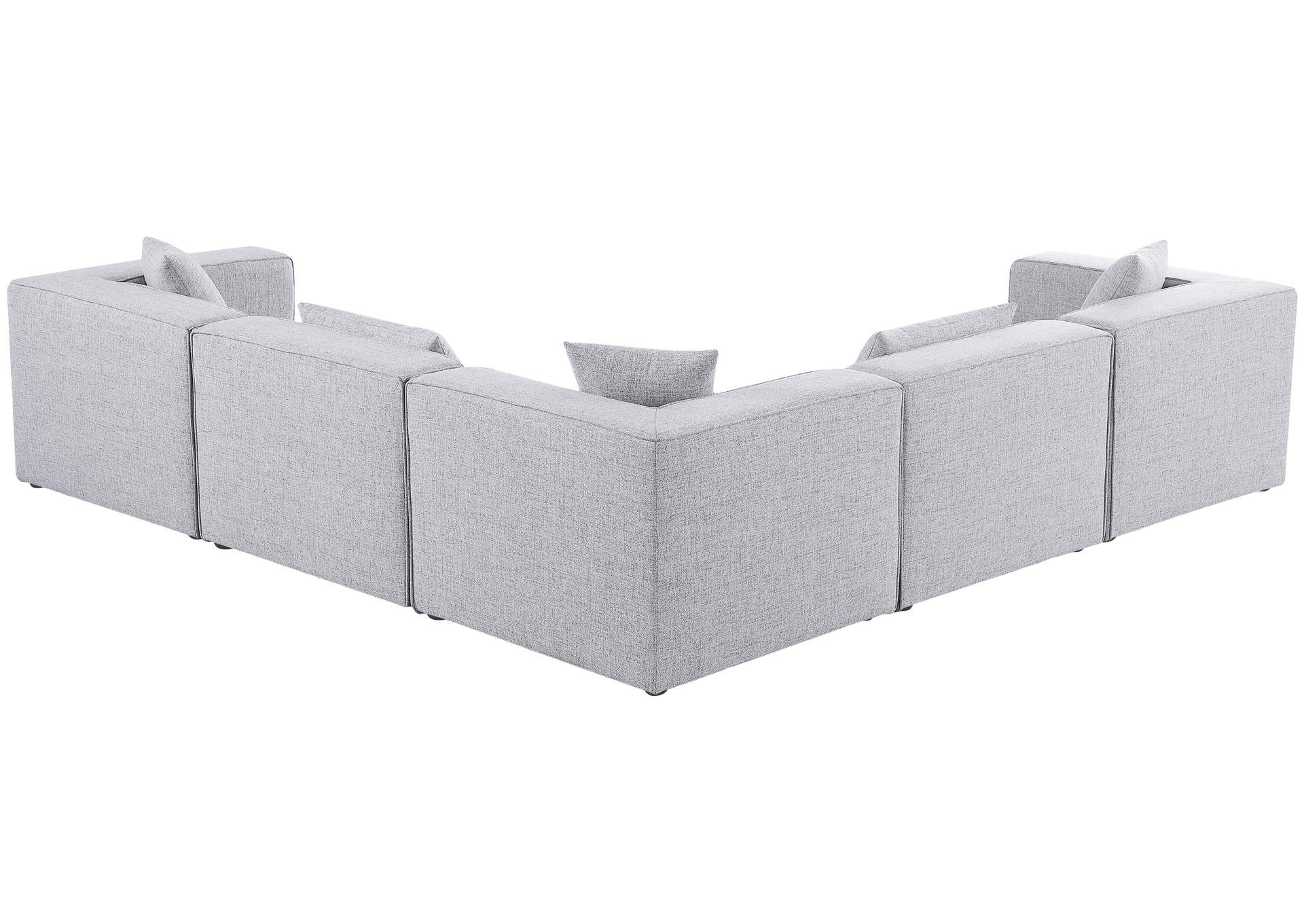 Cube Grey Durable Linen Textured Modular Sectional,Meridian Furniture