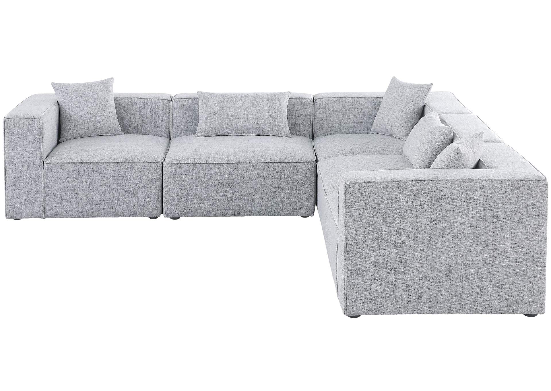 Cube Grey Durable Linen Textured Modular Sectional,Meridian Furniture