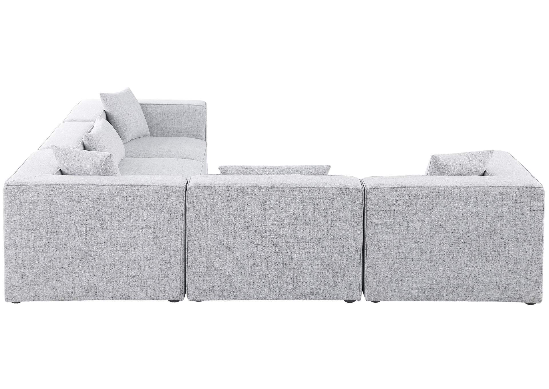 Cube Grey Durable Linen Textured Modular Sectional,Meridian Furniture