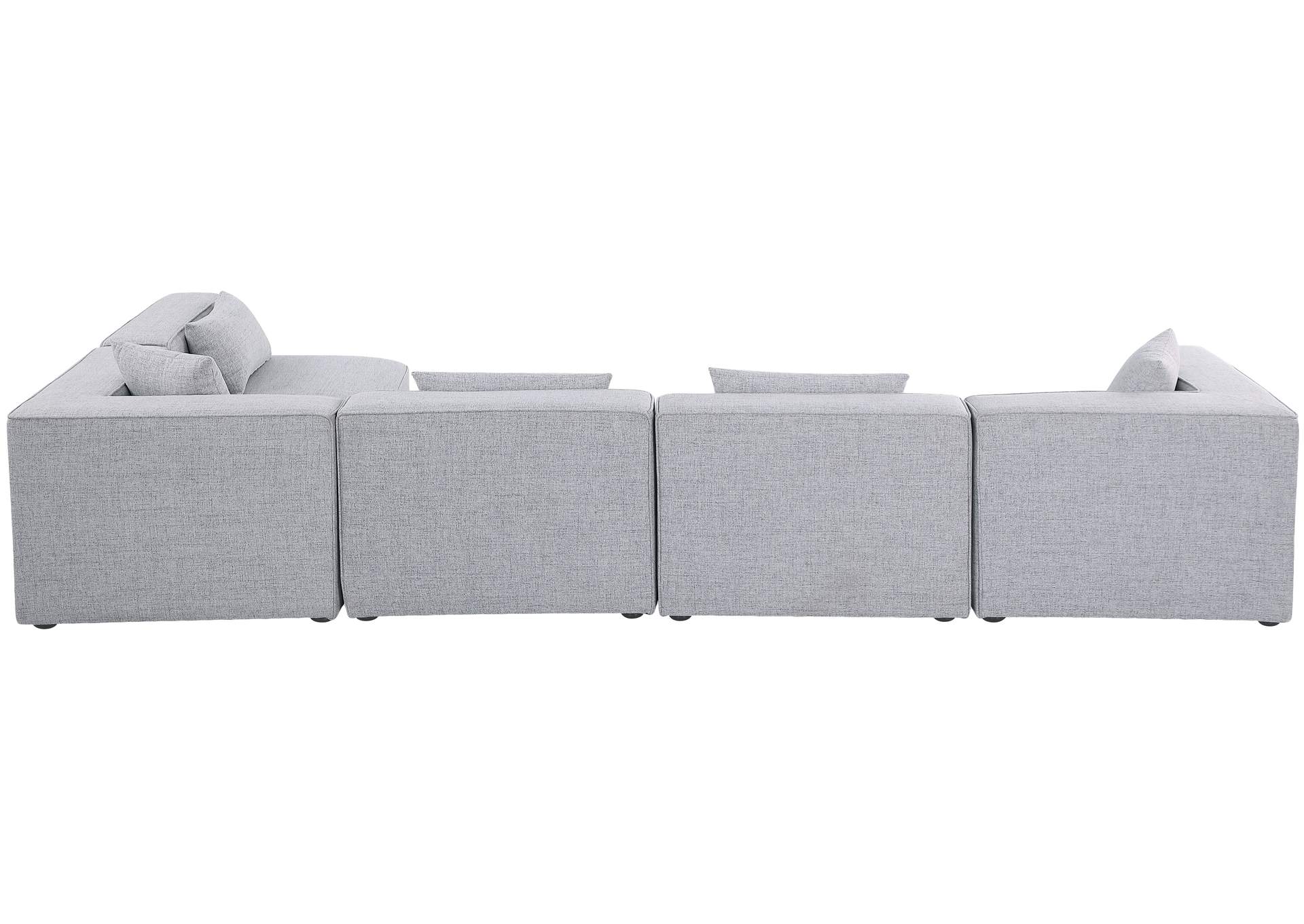 Cube Grey Durable Linen Textured Modular Sectional,Meridian Furniture