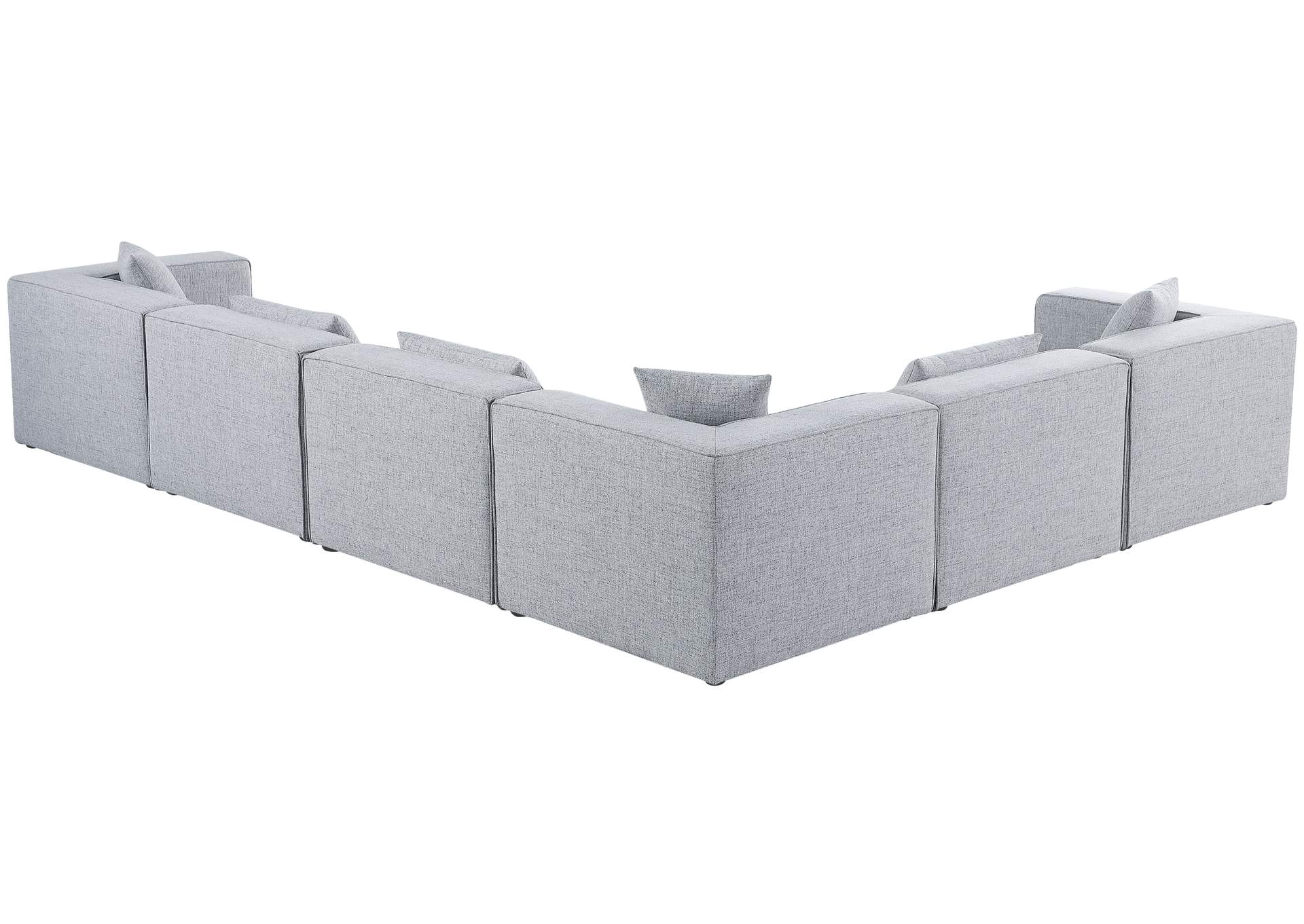 Cube Grey Durable Linen Textured Modular Sectional,Meridian Furniture