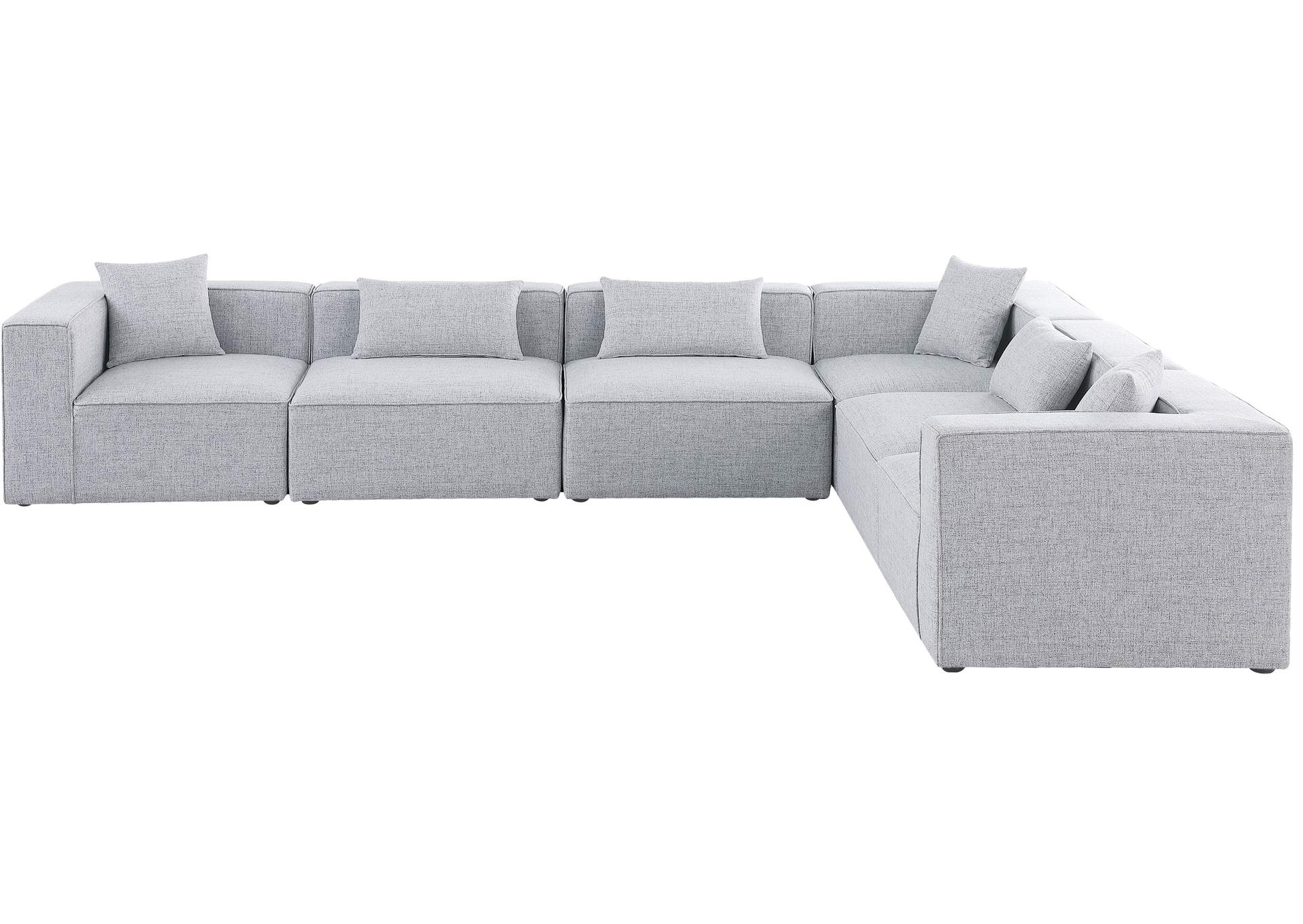 Cube Grey Durable Linen Textured Modular Sectional,Meridian Furniture