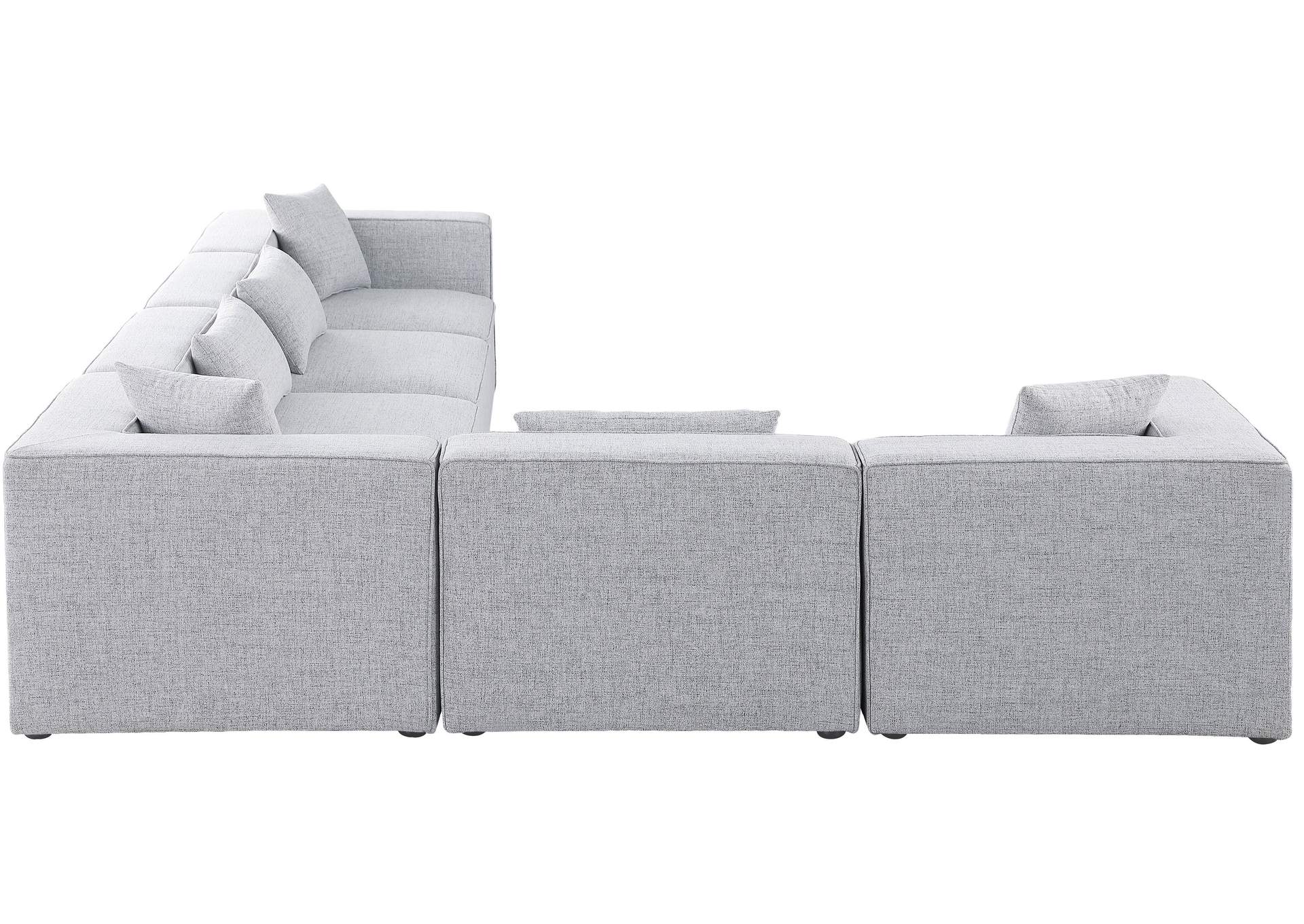 Cube Grey Durable Linen Textured Modular Sectional,Meridian Furniture