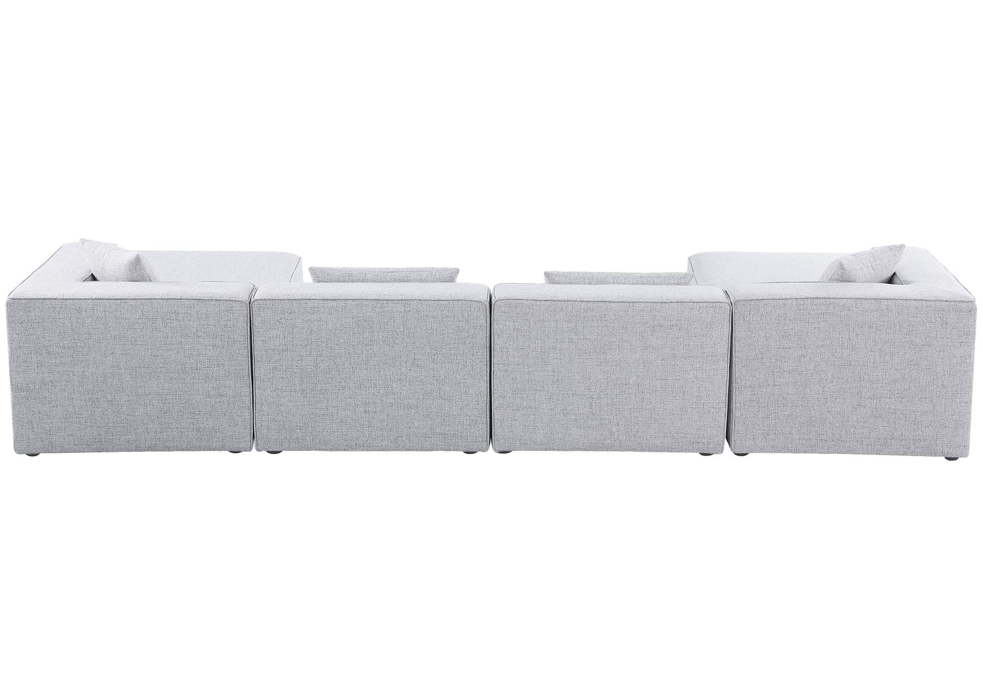 Cube Grey Durable Linen Textured Modular Sectional,Meridian Furniture