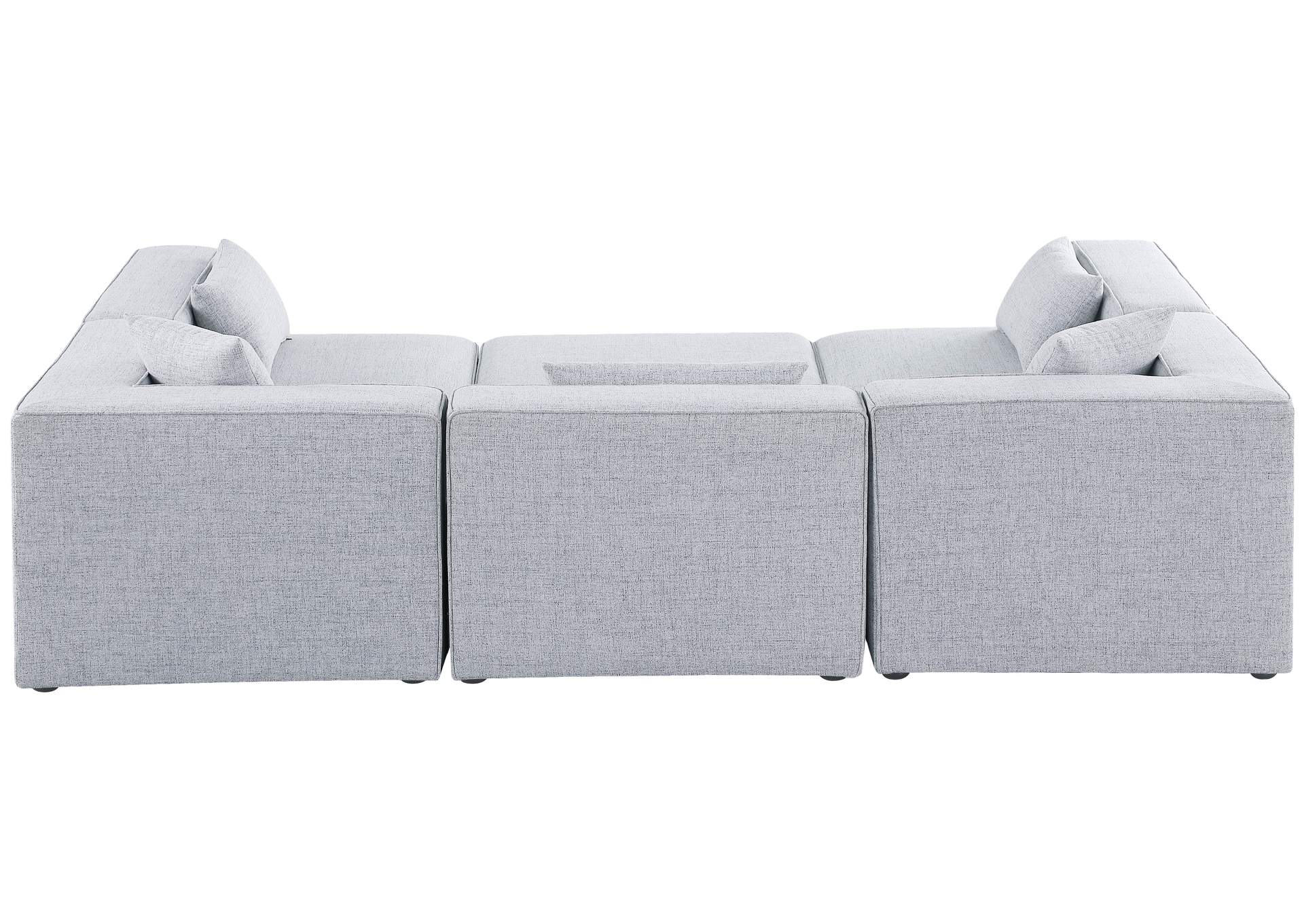 Cube Grey Durable Linen Textured Modular Sectional,Meridian Furniture