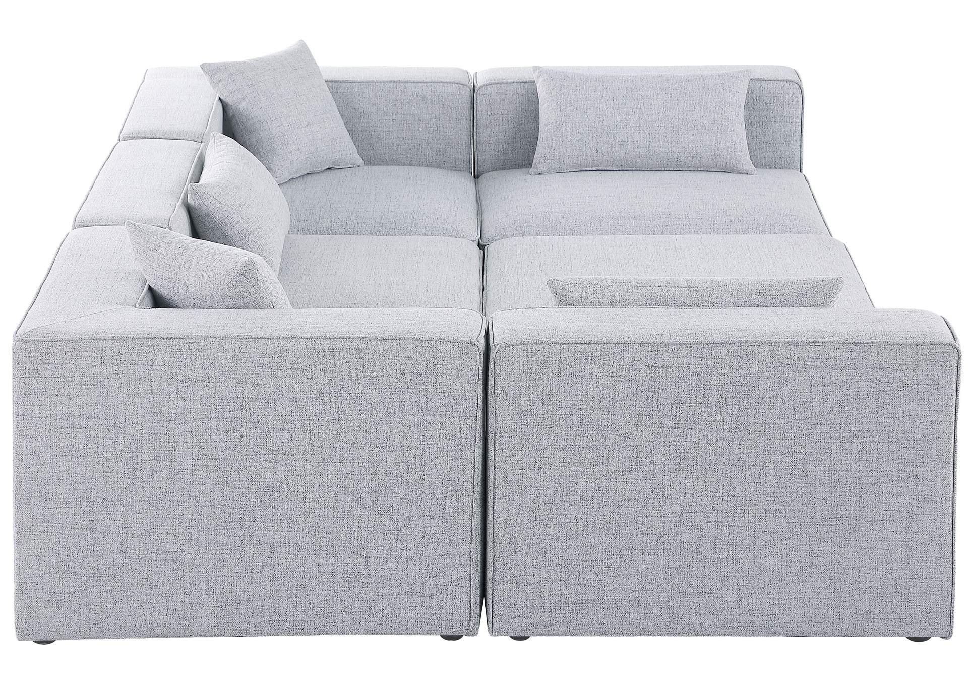 Cube Grey Durable Linen Textured Modular Sectional,Meridian Furniture