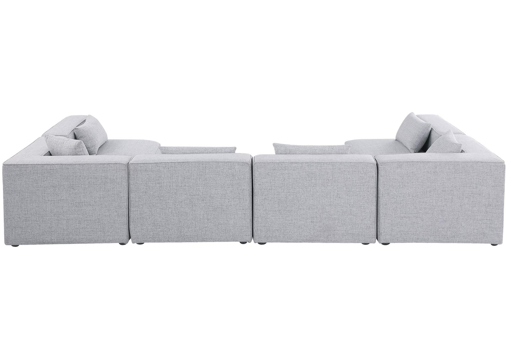 Cube Grey Durable Linen Textured Modular Sectional,Meridian Furniture