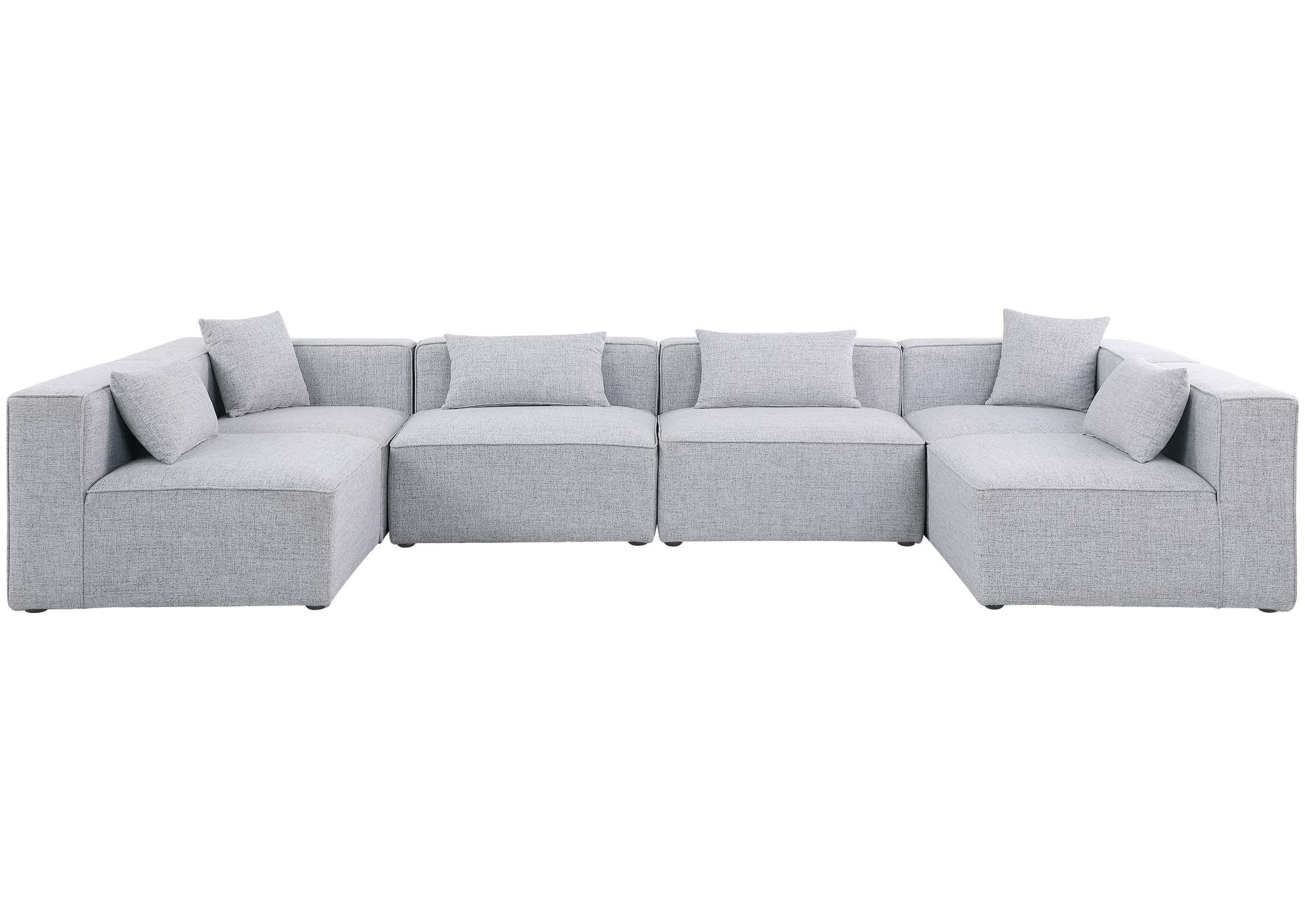 Cube Grey Durable Linen Textured Modular Sectional,Meridian Furniture