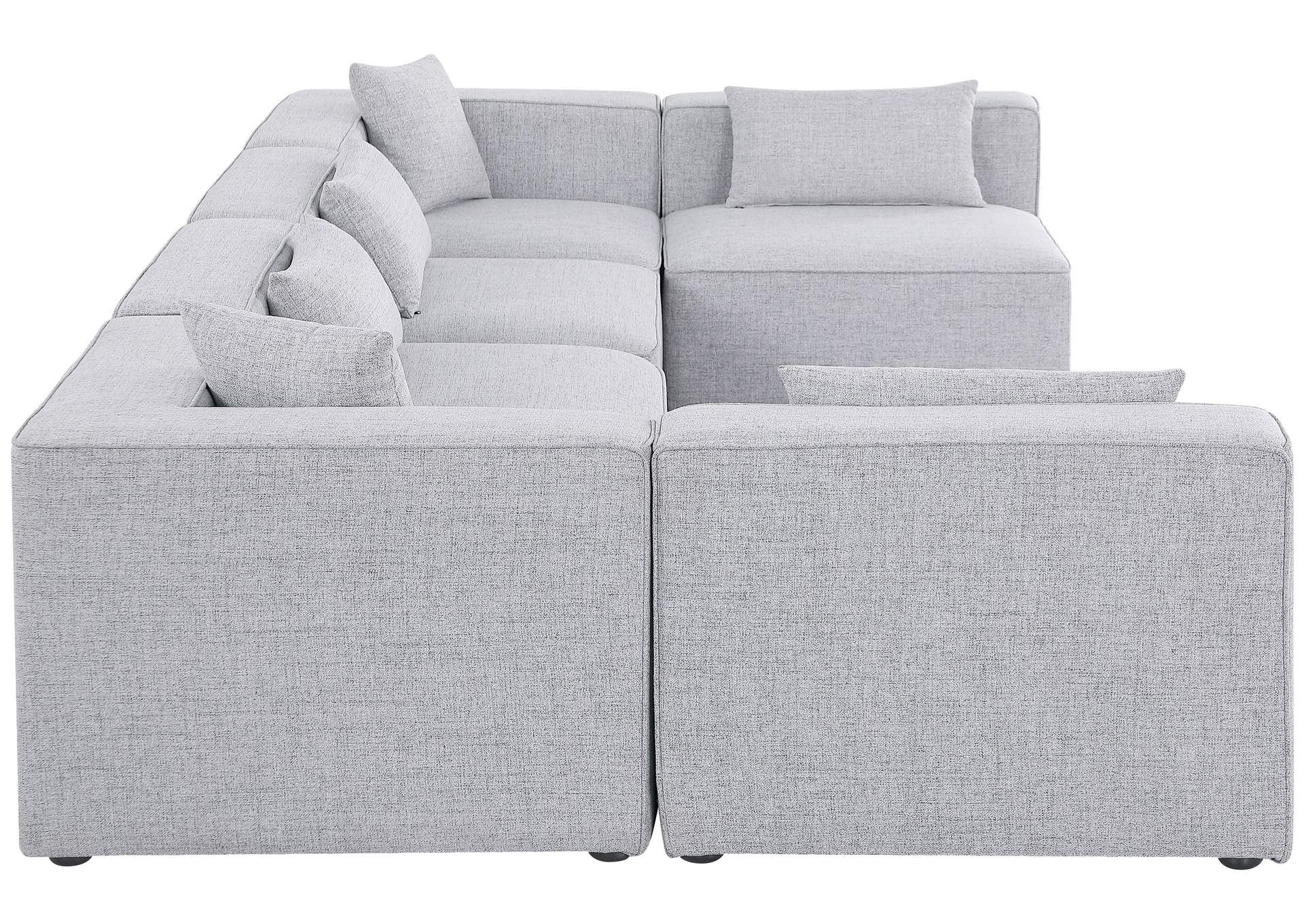 Cube Grey Durable Linen Textured Modular Sectional,Meridian Furniture