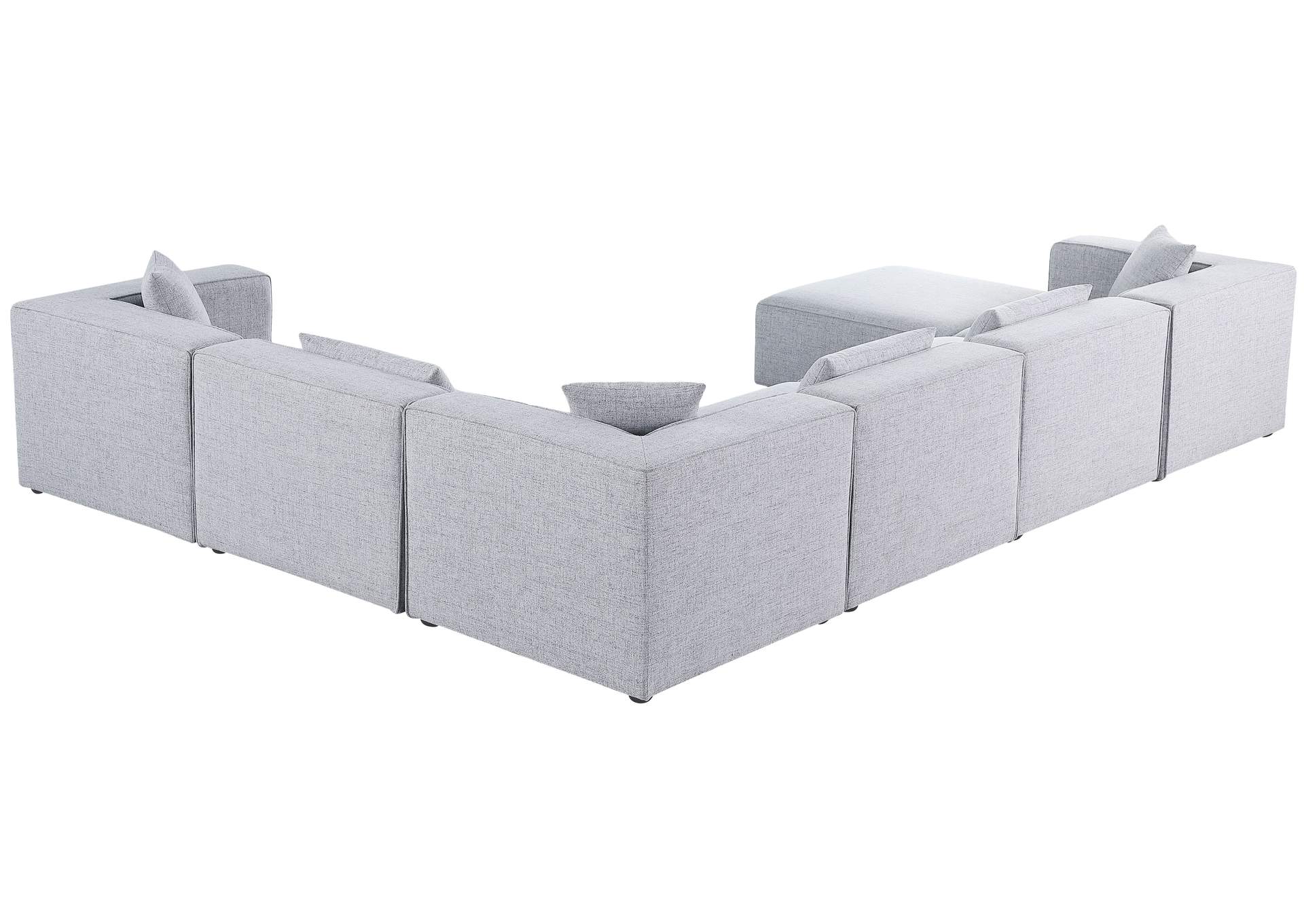 Cube Grey Durable Linen Textured Modular Sectional,Meridian Furniture