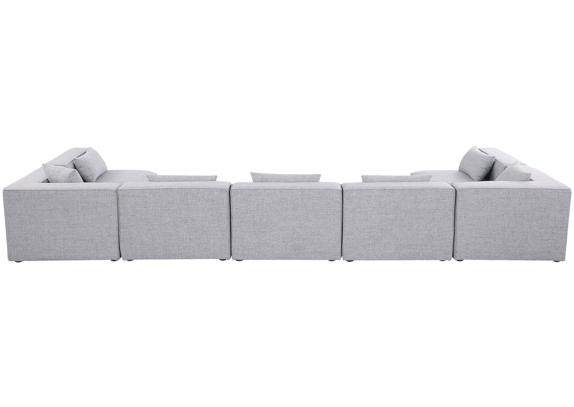 Cube Grey Durable Linen Textured Modular Sectional,Meridian Furniture