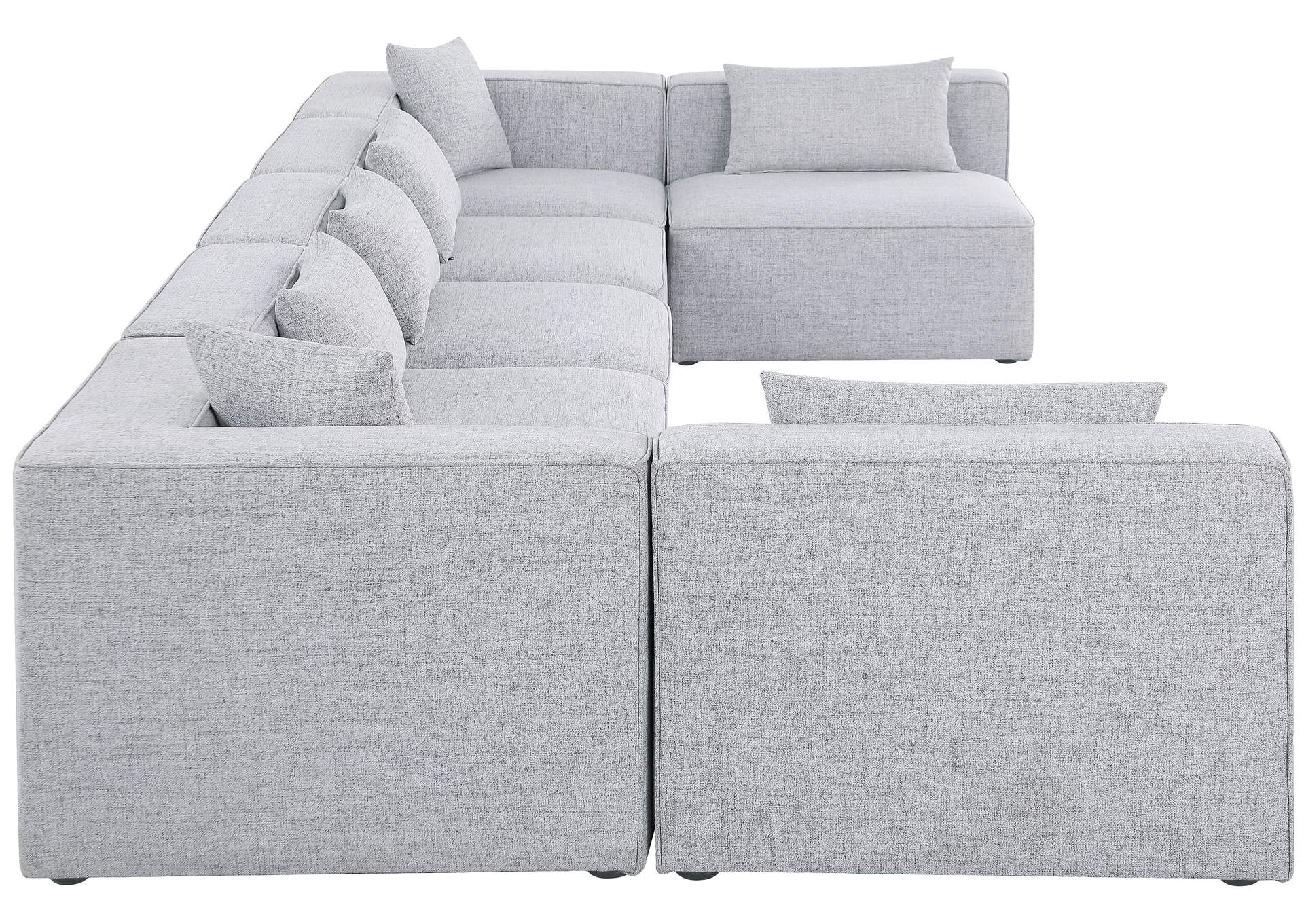 Cube Grey Durable Linen Textured Modular Sectional,Meridian Furniture