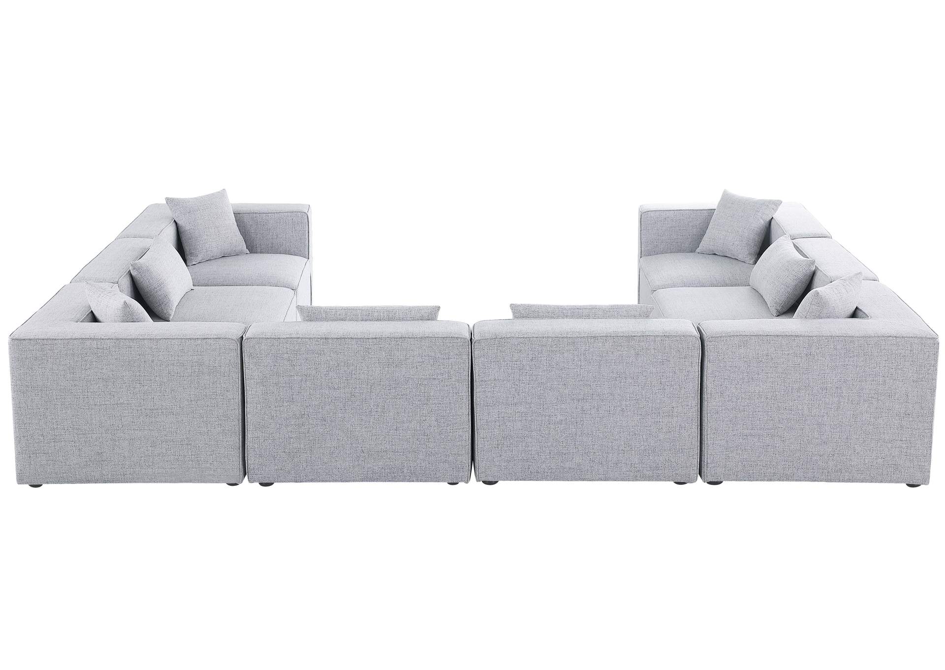 Cube Grey Durable Linen Textured Modular Sectional,Meridian Furniture