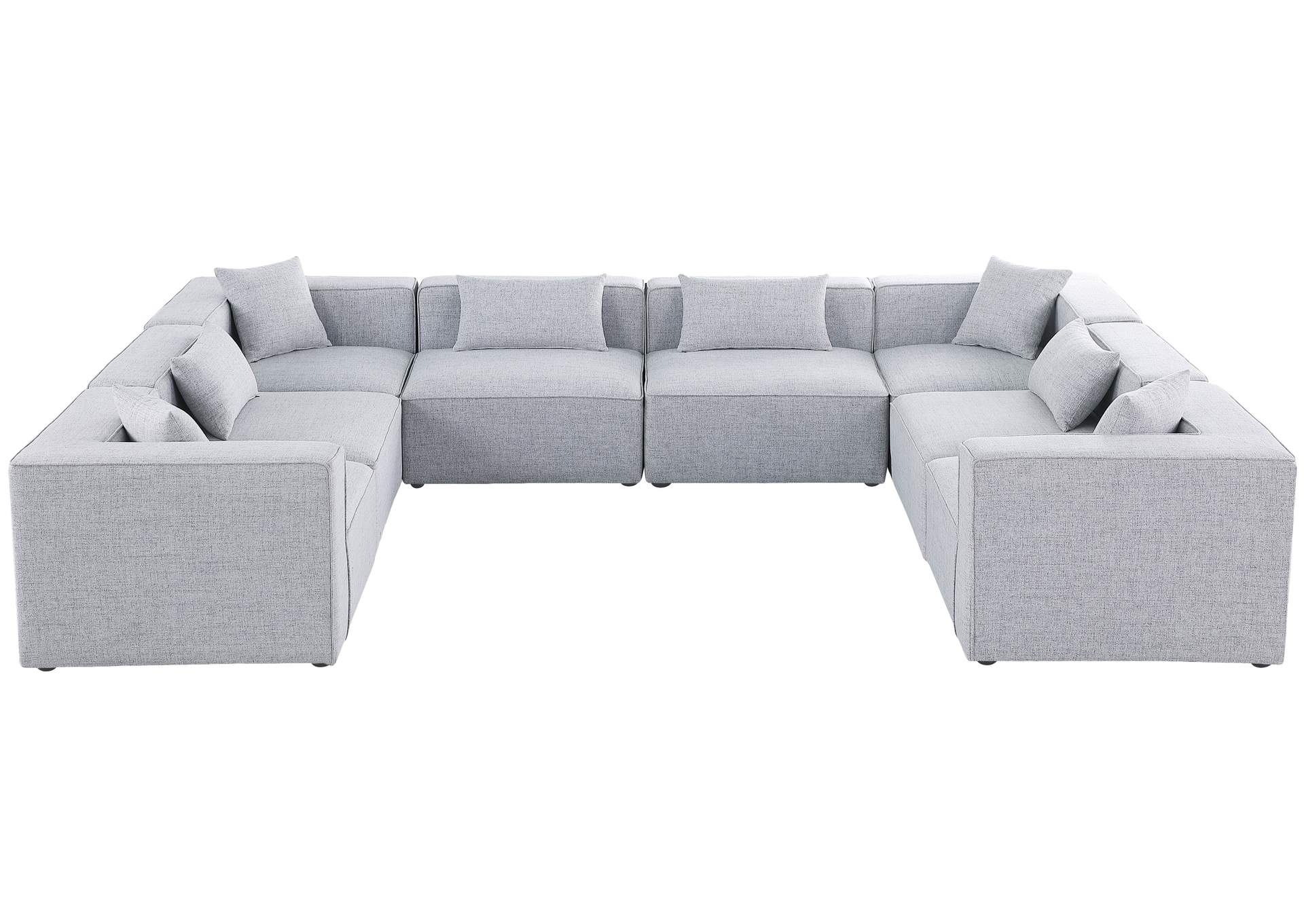 Cube Grey Durable Linen Textured Modular Sectional,Meridian Furniture