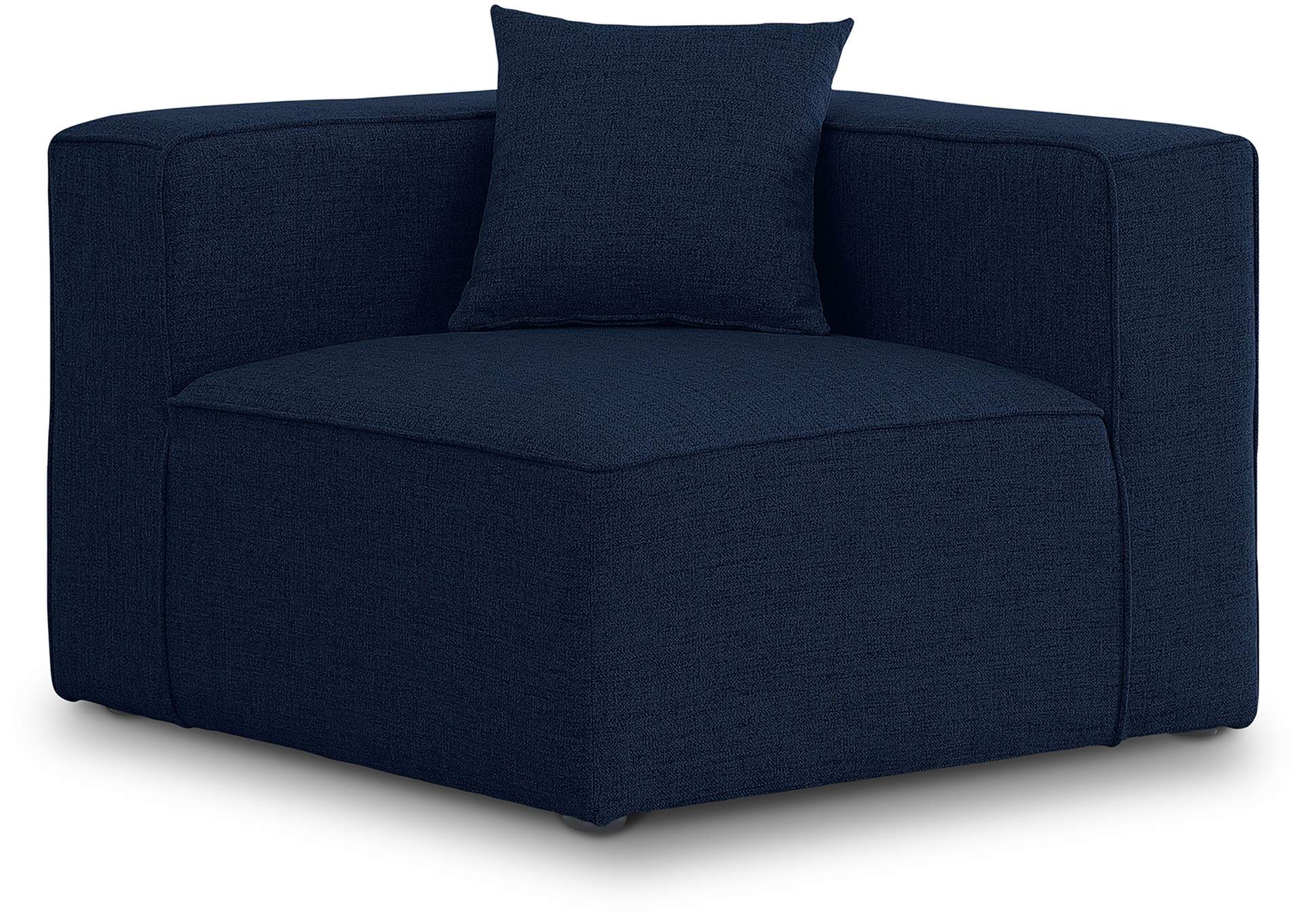 Cube Navy Durable Linen Corner,Meridian Furniture