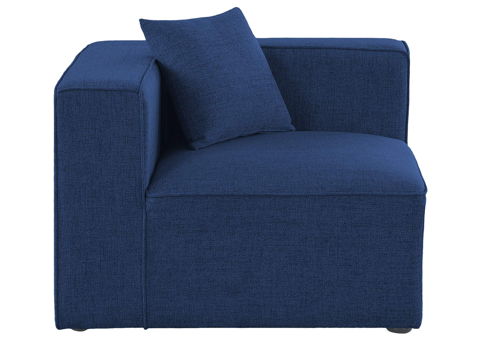 Cube Navy Durable Linen Corner,Meridian Furniture