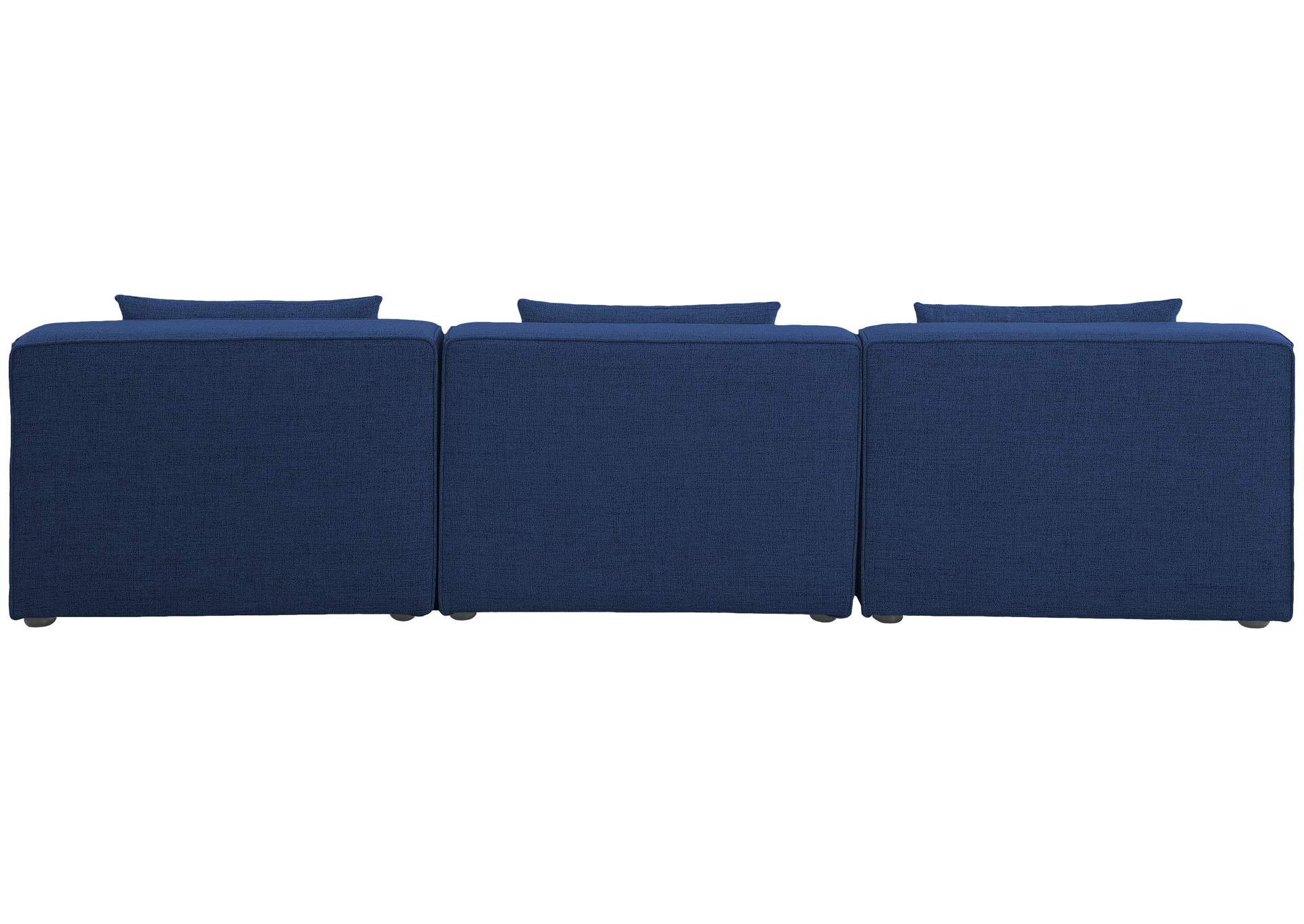 Cube Navy Durable Linen Textured Modular Sofa,Meridian Furniture