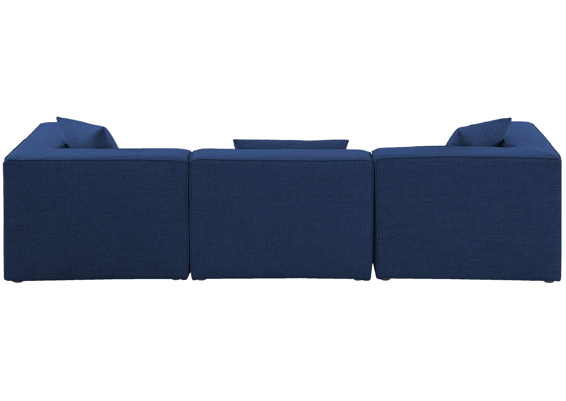 Cube Navy Durable Linen Textured Modular Sofa,Meridian Furniture