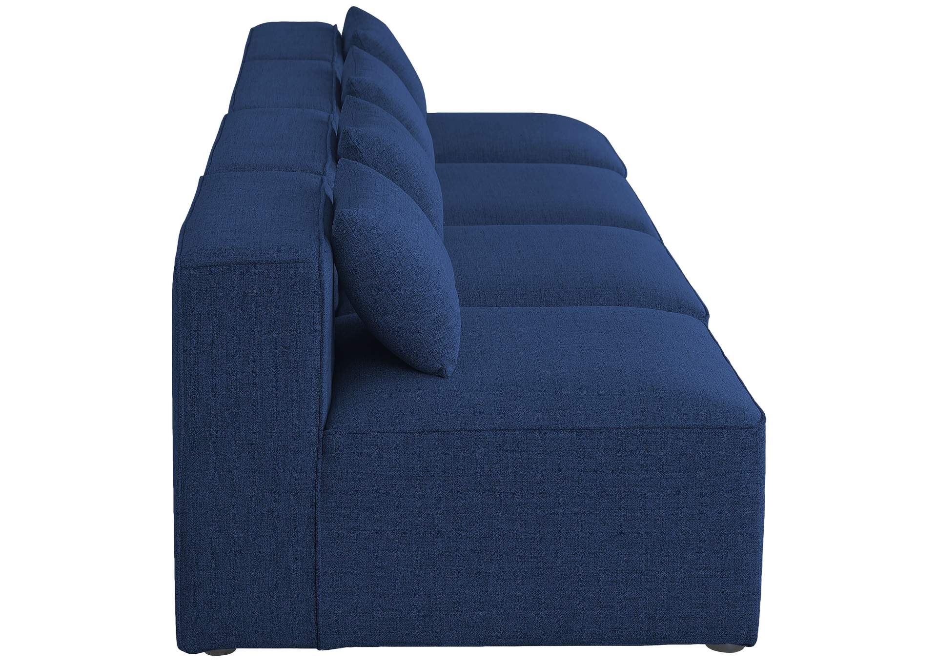 Cube Navy Durable Linen Textured Modular Sofa,Meridian Furniture