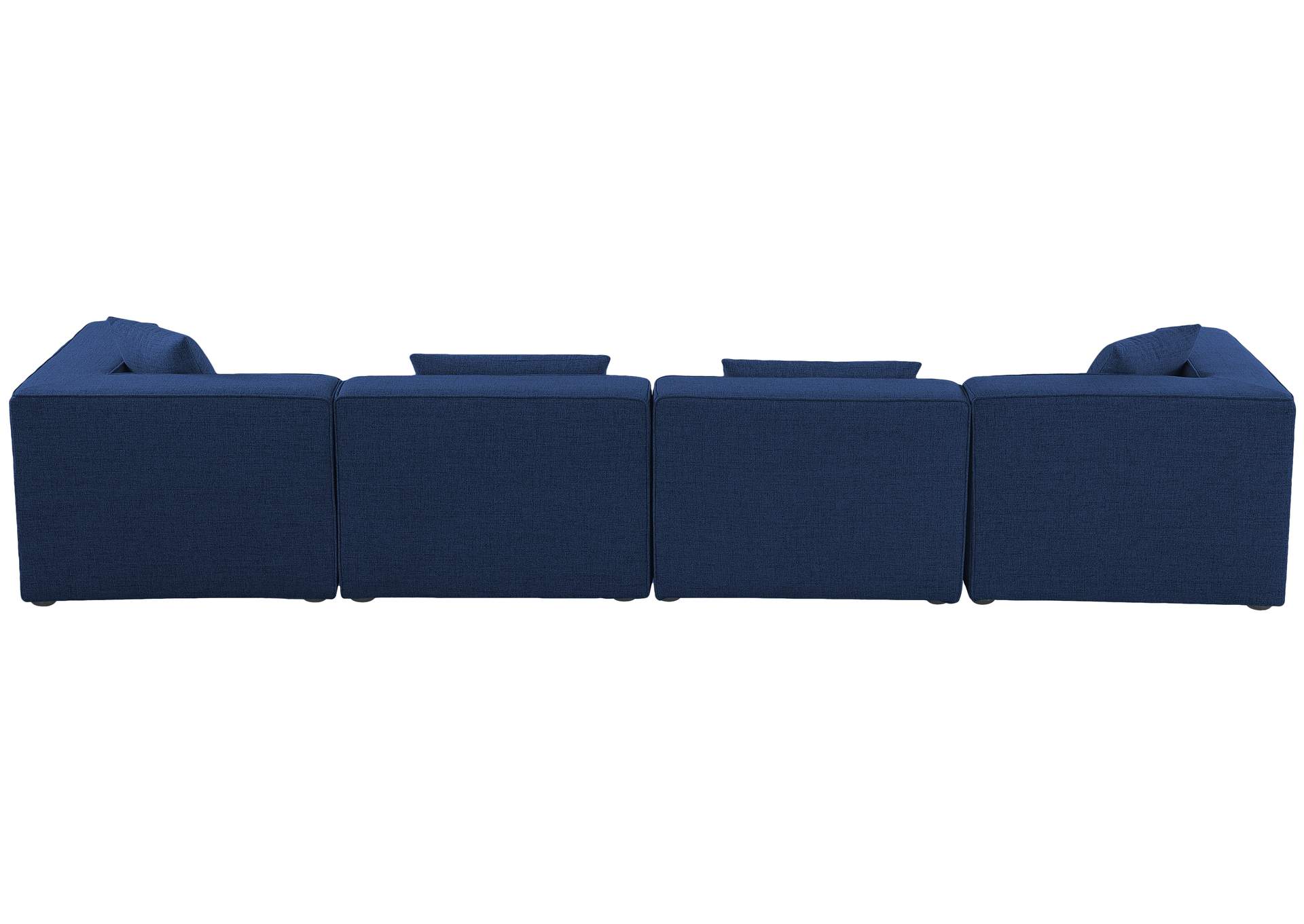 Cube Navy Durable Linen Textured Modular Sofa,Meridian Furniture