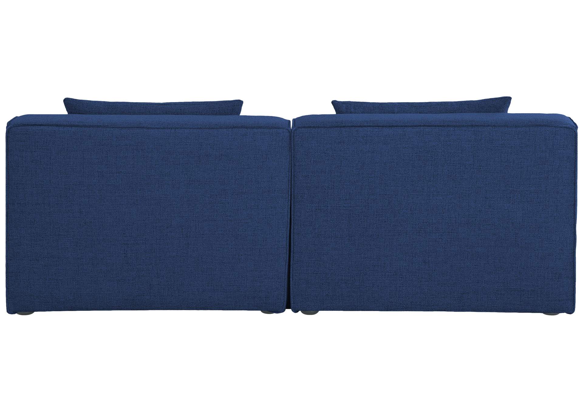 Cube Navy Durable Linen Textured Modular Sofa,Meridian Furniture